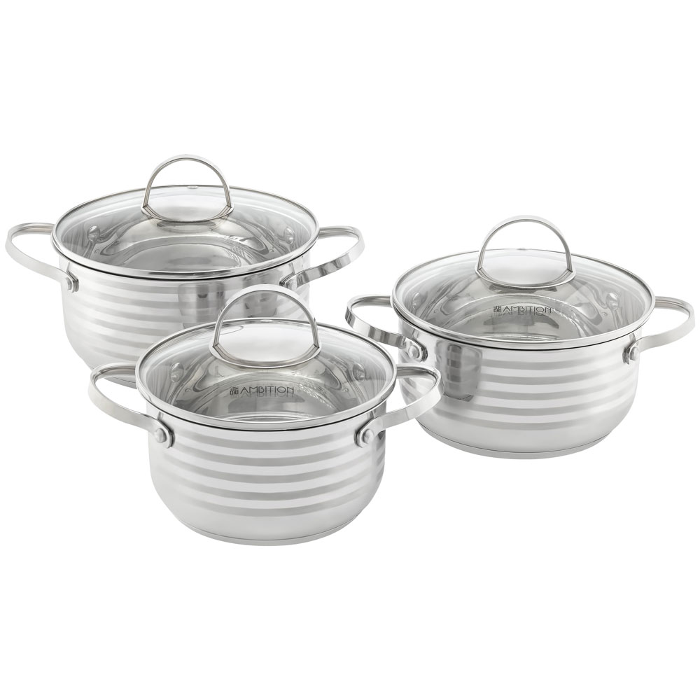 Töpfe Set aus Edelstahl Twin 6-tlg. (18 / 20 / 24) AMBITION