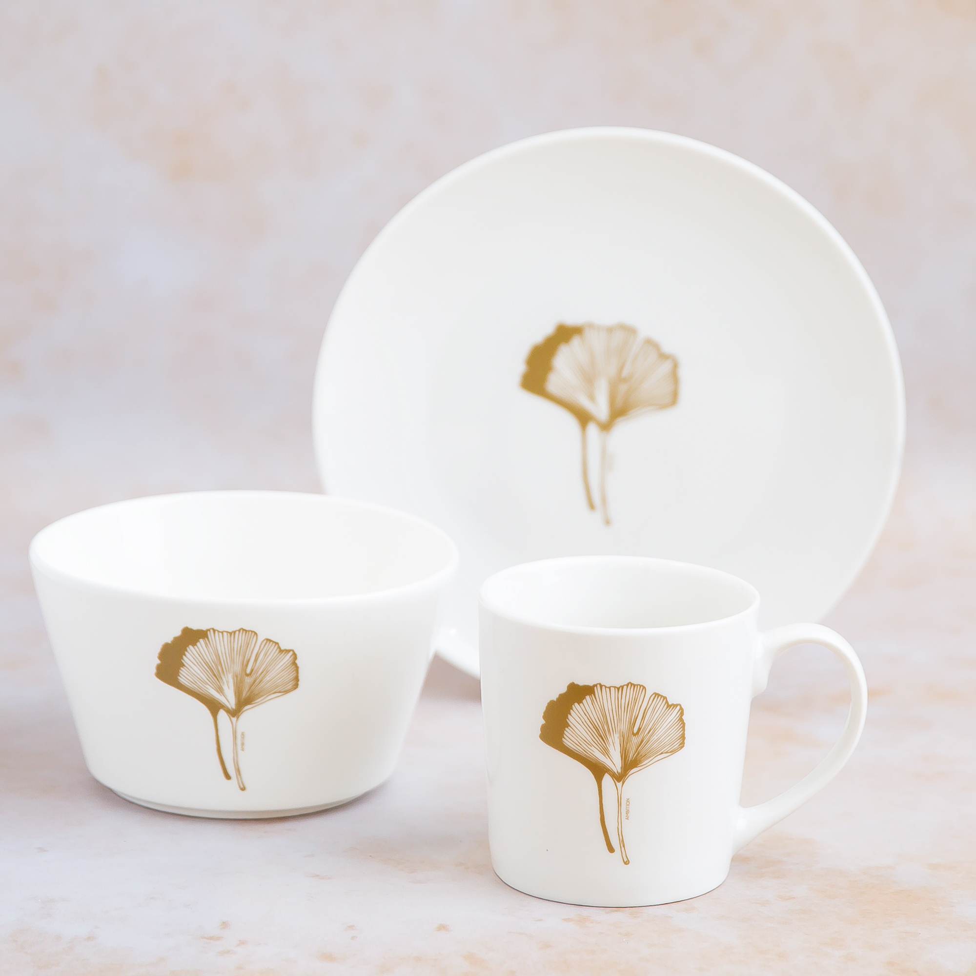 Raňajková sada Selene Ginkgo 3-dielna AMBITION