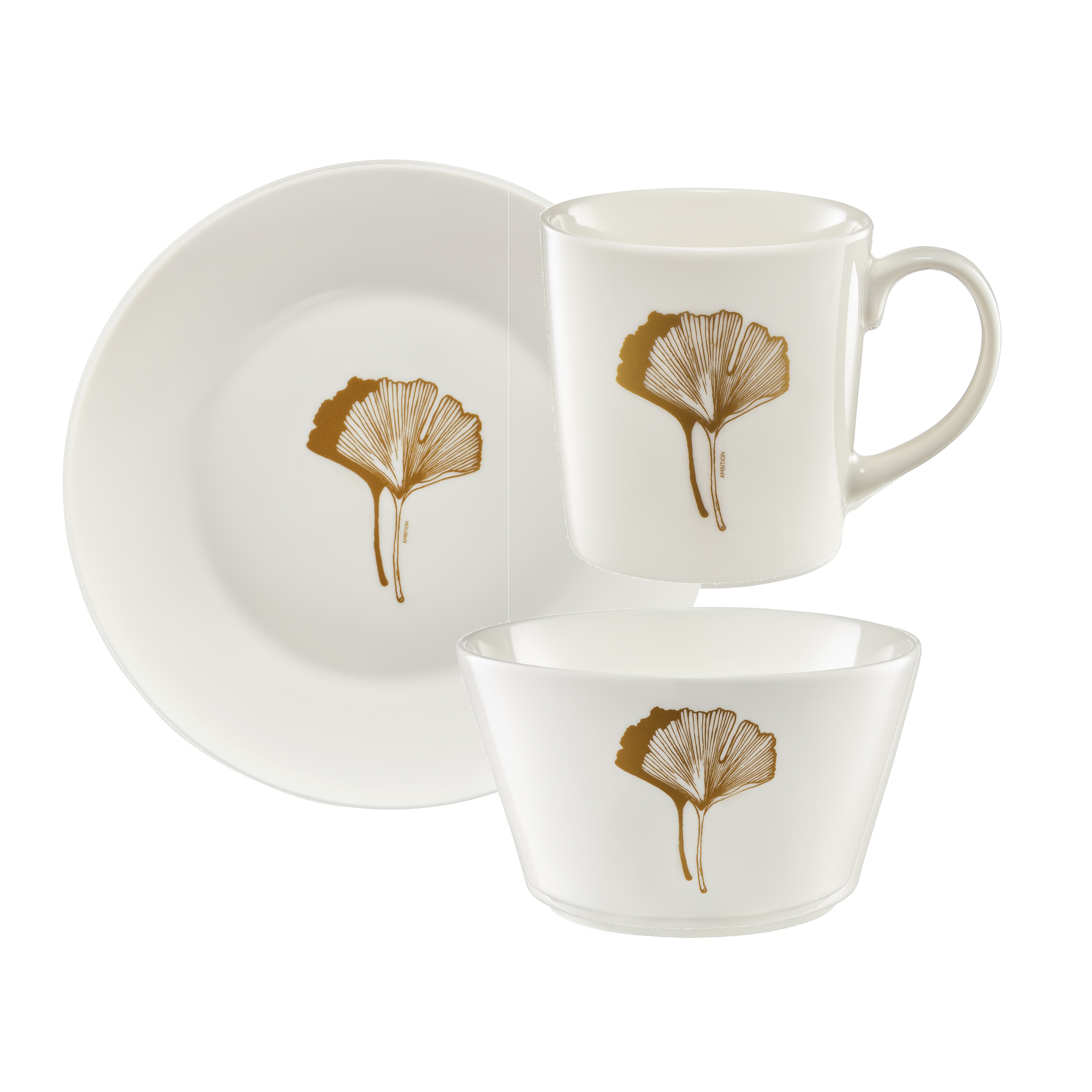 Raňajková sada Selene Ginkgo 3-dielna AMBITION