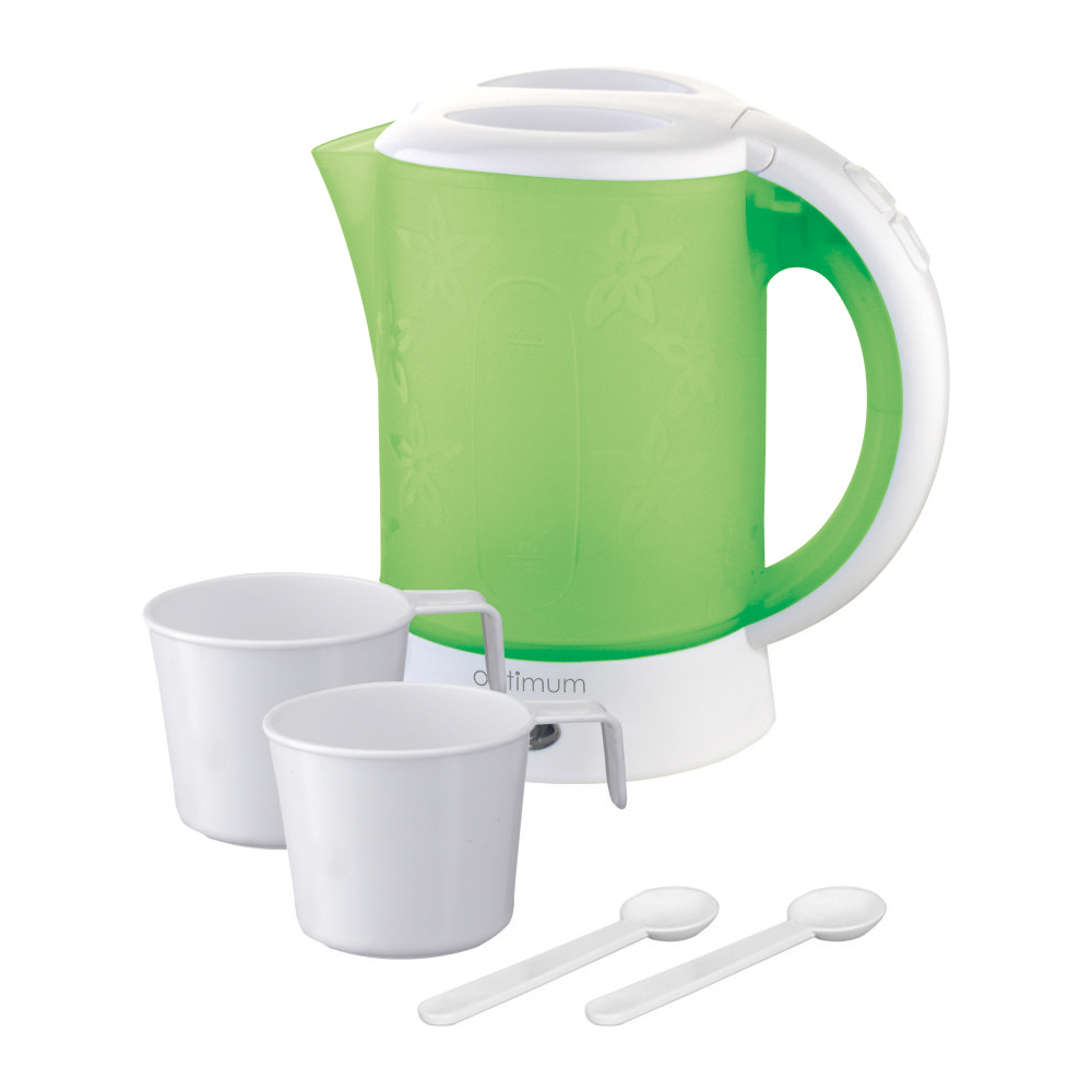 Czajnik turystyczny z kubkami CJ-0105 zielony OPTIMUM
