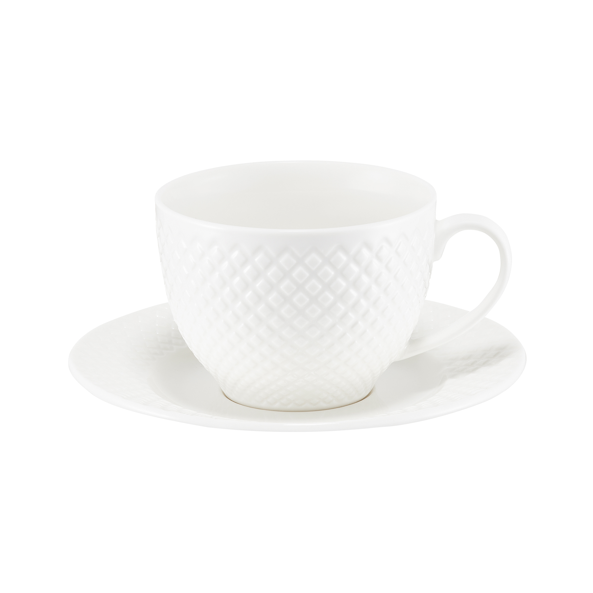 Untertasse aus Porzellan Grid 15,5 cm weiß AMBITION