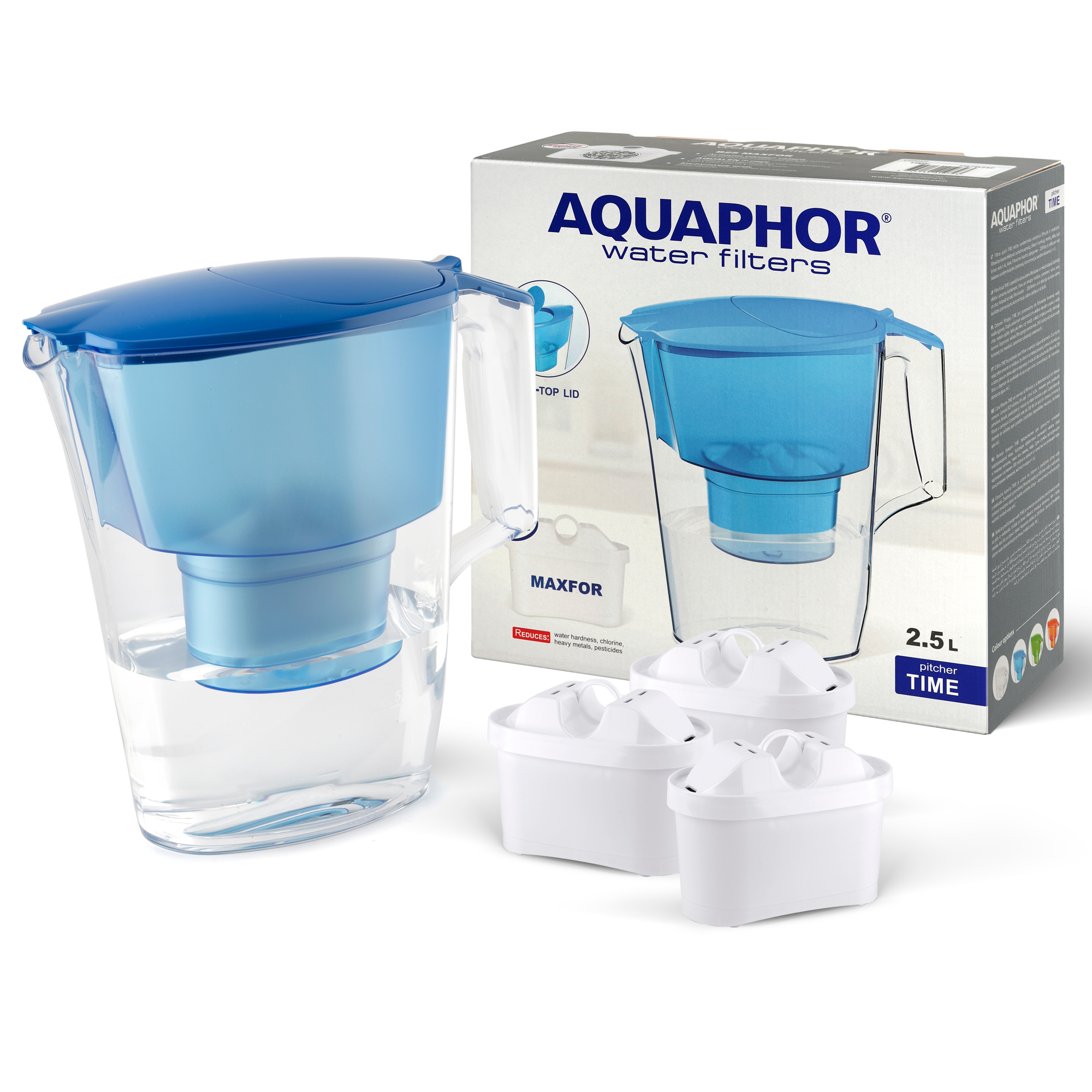 Wasserfilter Time 2,5 l + 3 Filterkartusche AQUAPHOR