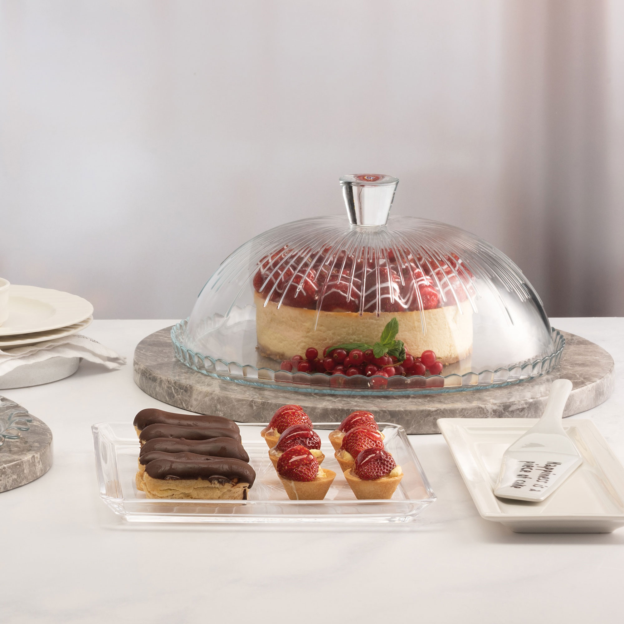 Tortenplatte mit Glasglocke Patisserie 32 cm PASABAHCE