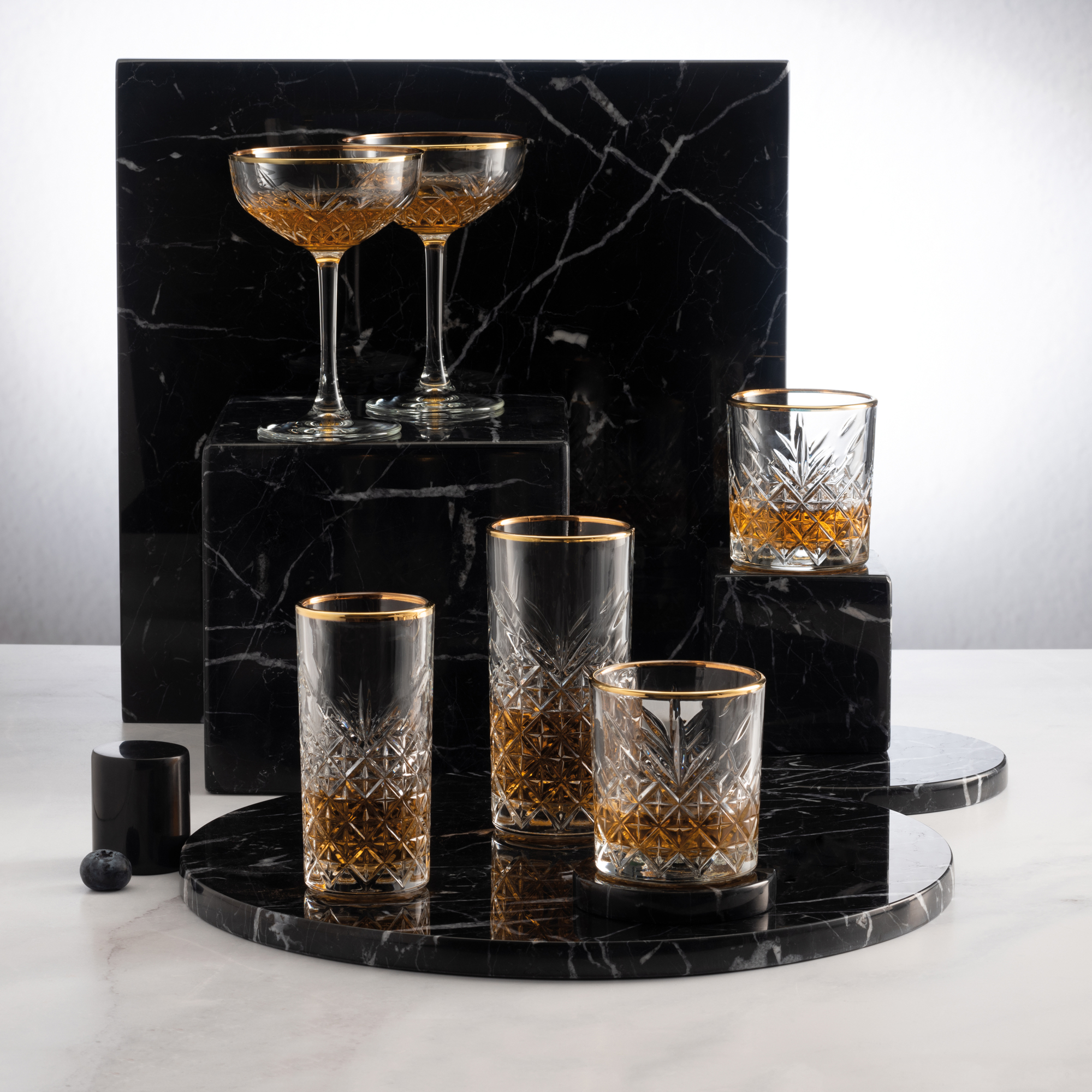 Set di 4 calici da champagne Timeless Gold 25,5 cl PASABAHCE