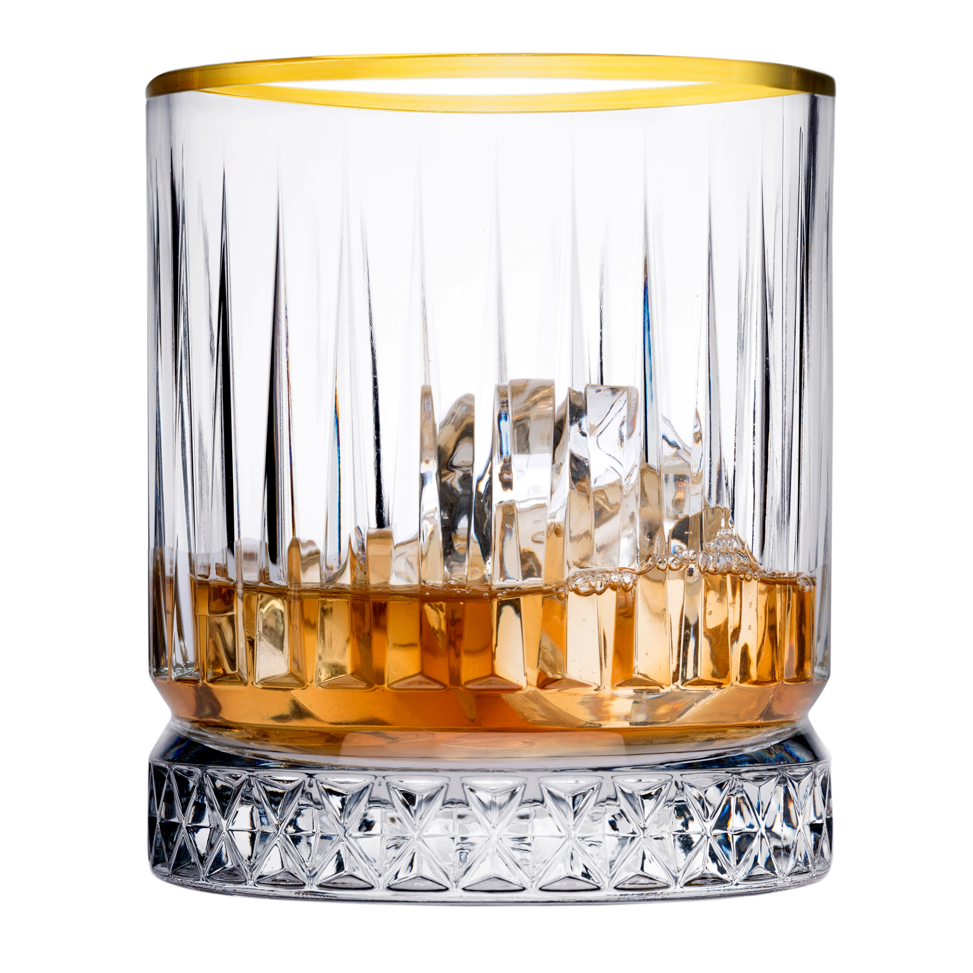 Set de 4 vasos bajos Elysia Gold 210 ml PASABAHCE