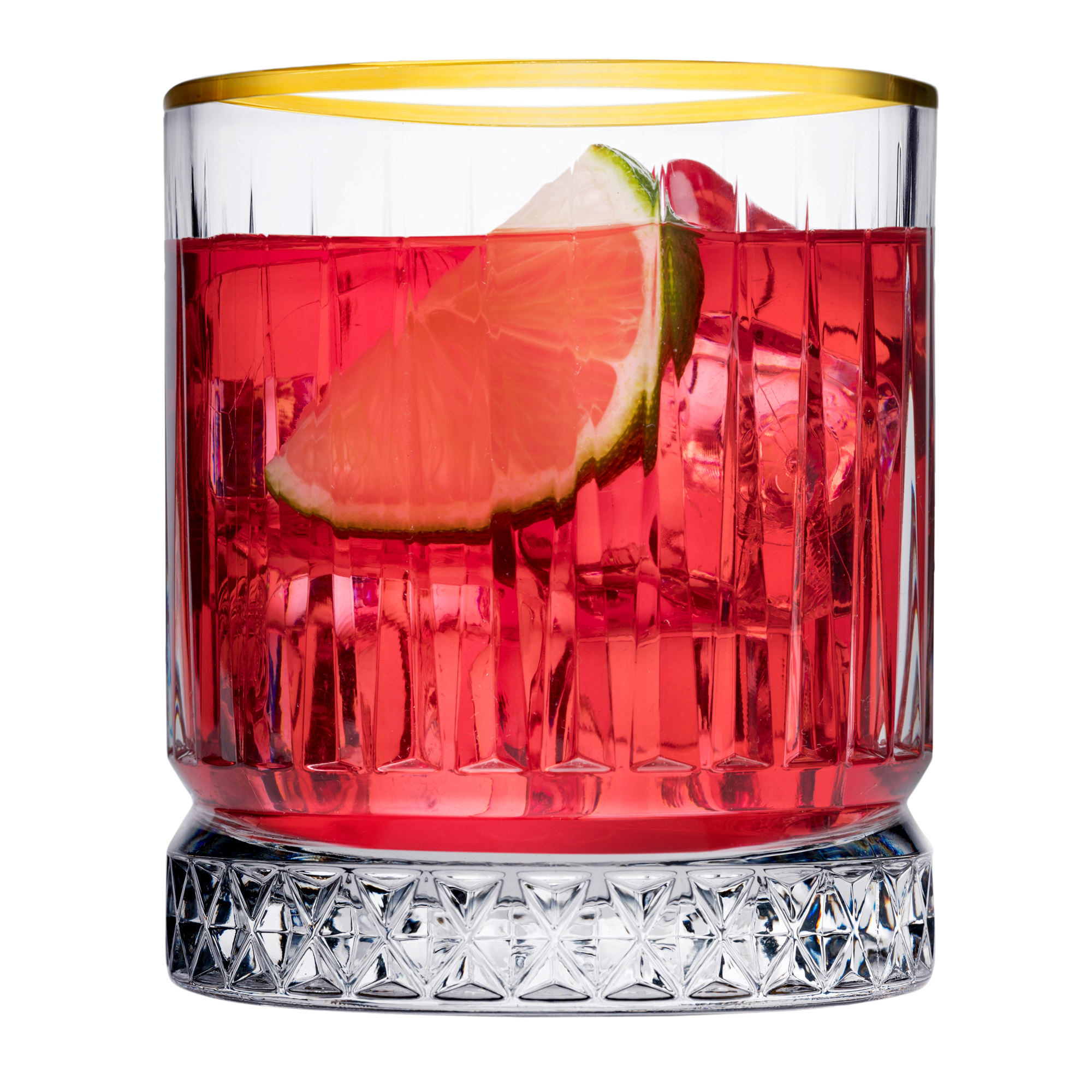Set de 4 vasos bajos Elysia Gold 210 ml PASABAHCE