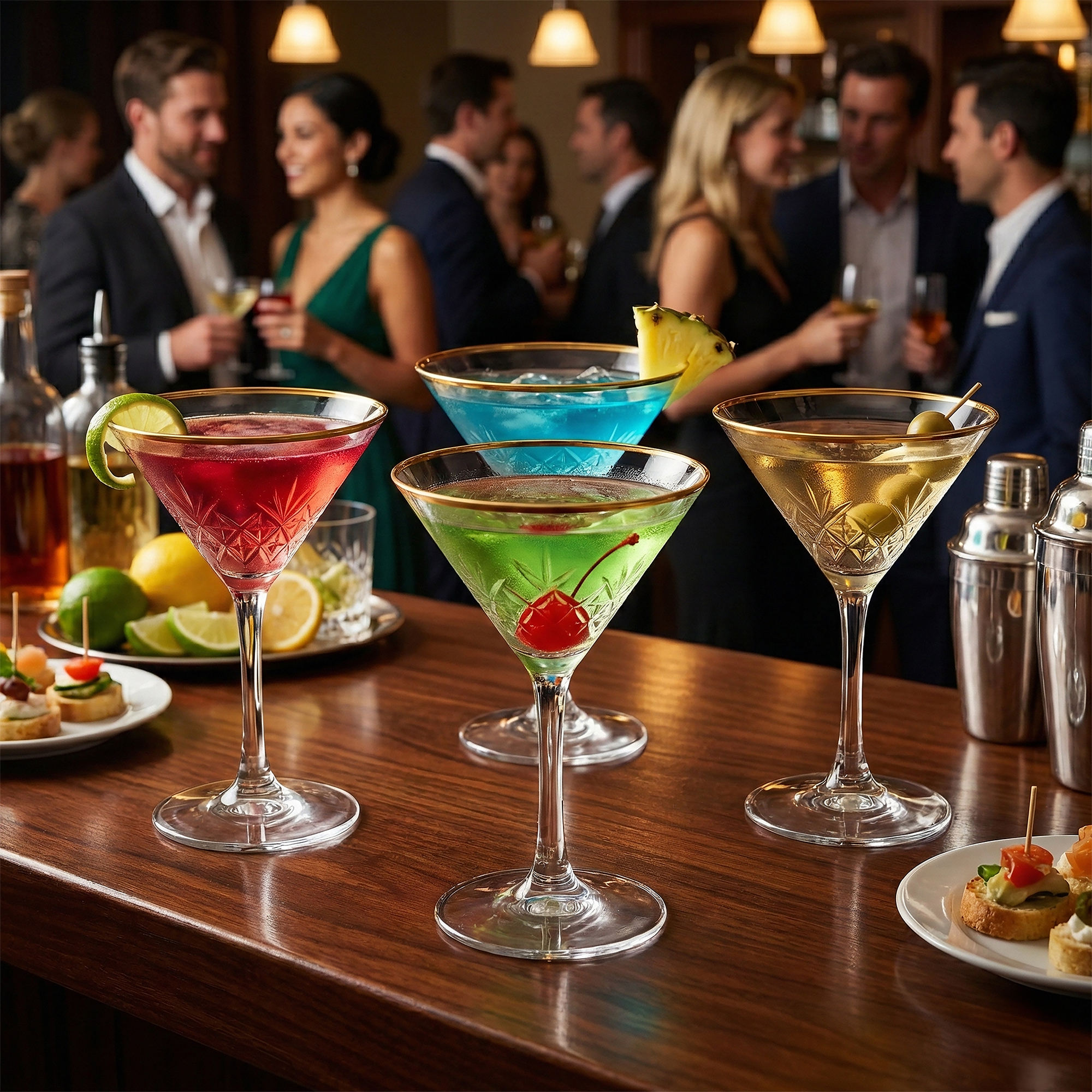 Set di 4 bicchieri da cocktail Timeless Gold 230 ml PASABAHCE