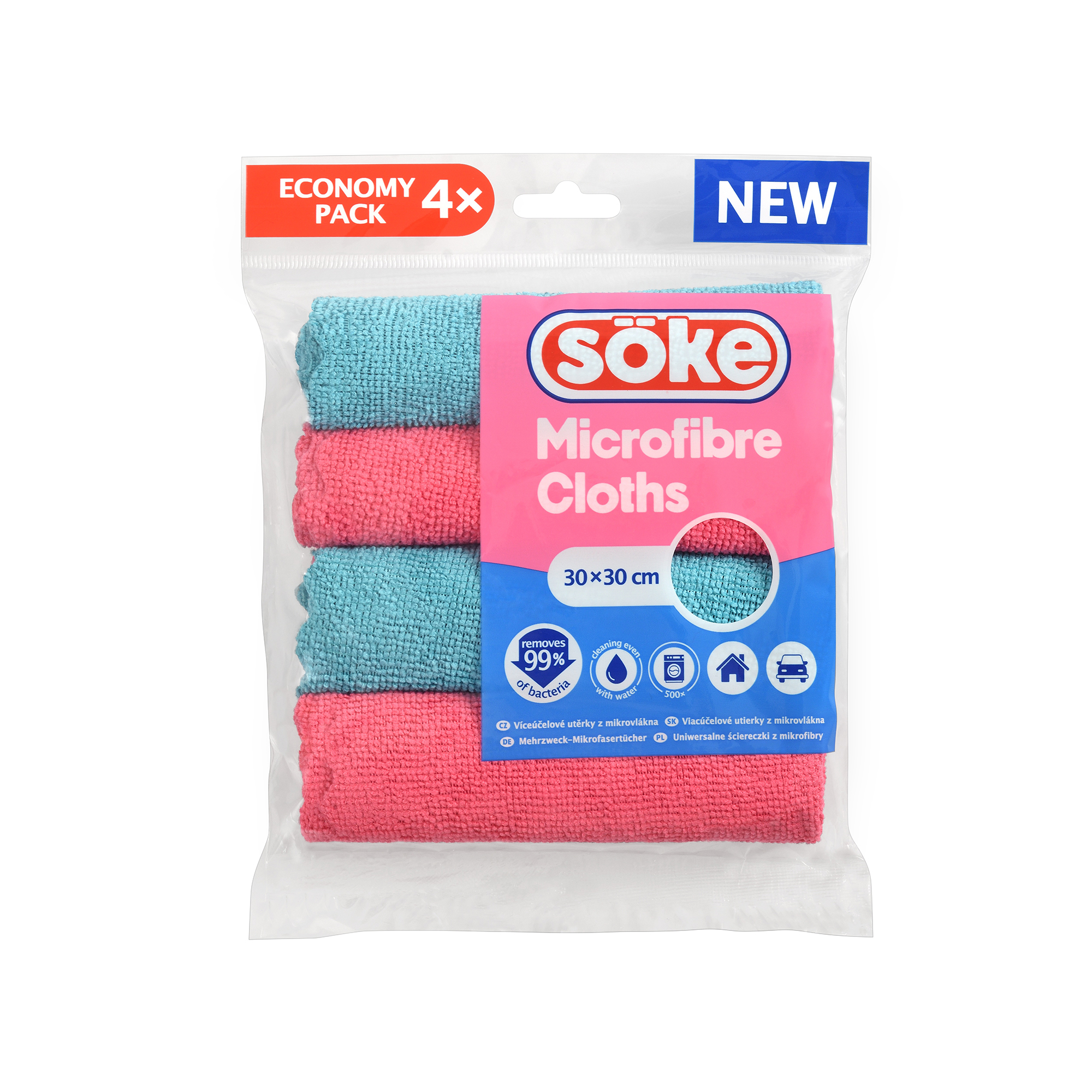 Sada 4 utěrek z mikrovlákna Economic 30 x 30 cm SÖKE