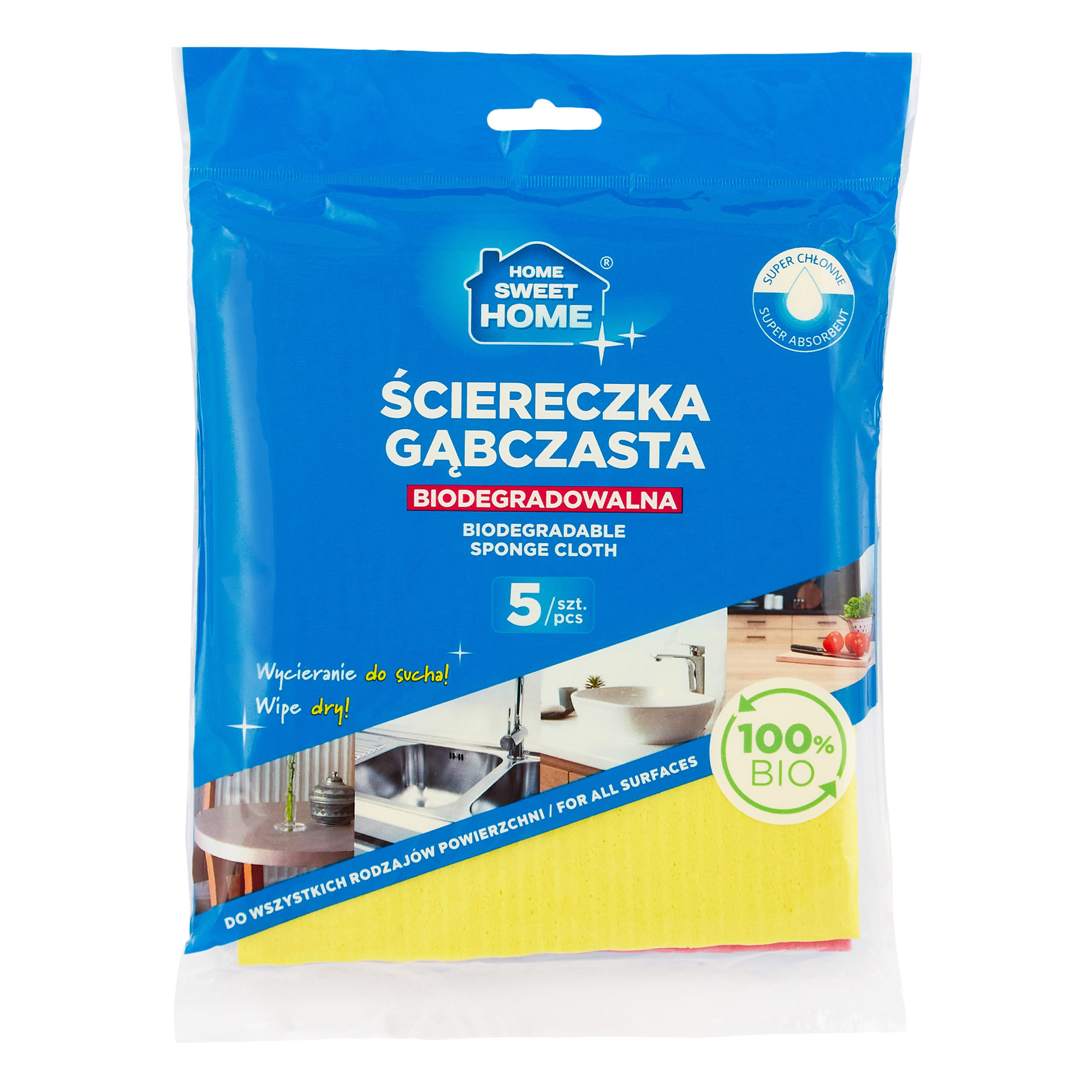 Sada 5 houbičkových utěrek HOME SWEET HOME