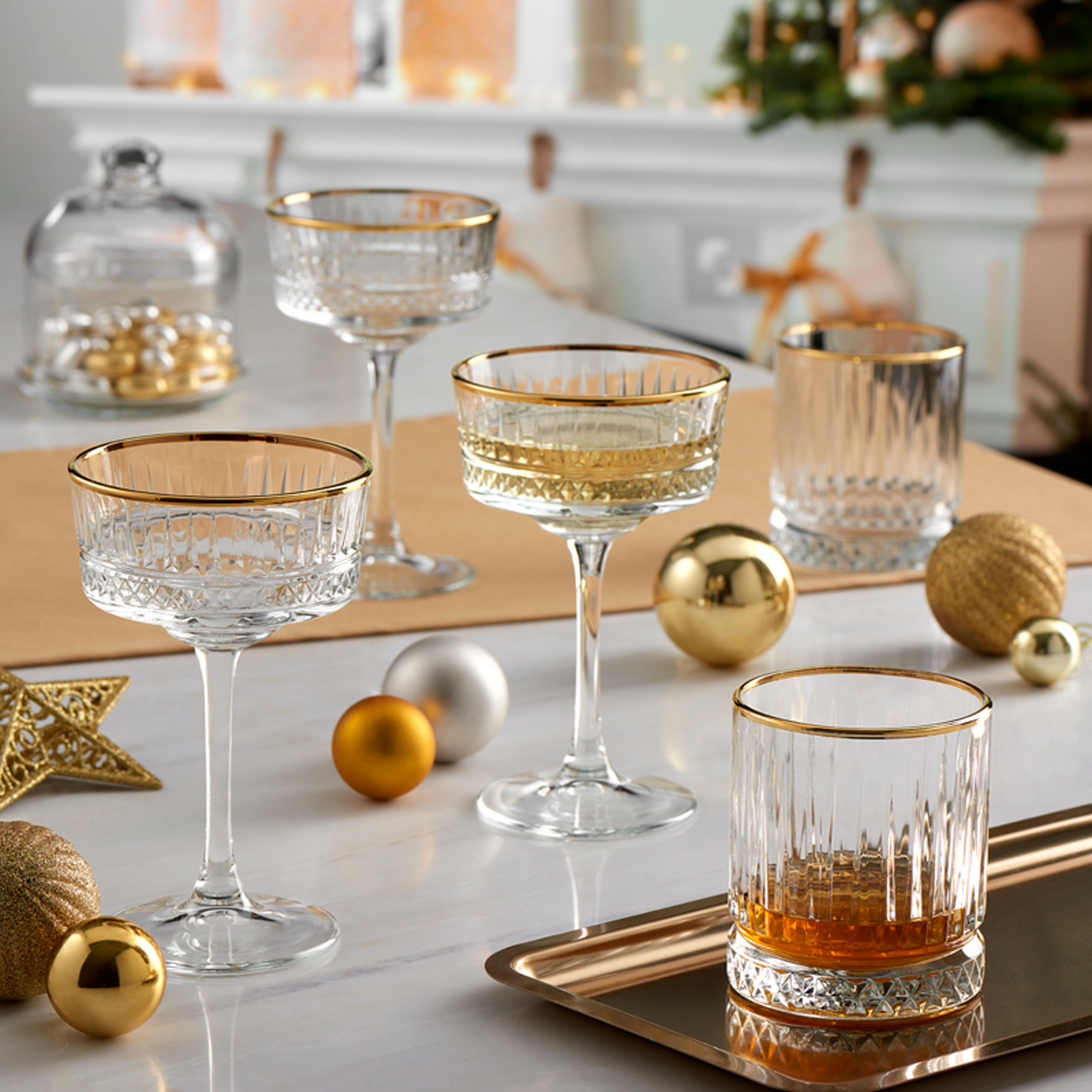 Set di 4 coppe da champagne Elysia Gold 260 ml PASABAHCE