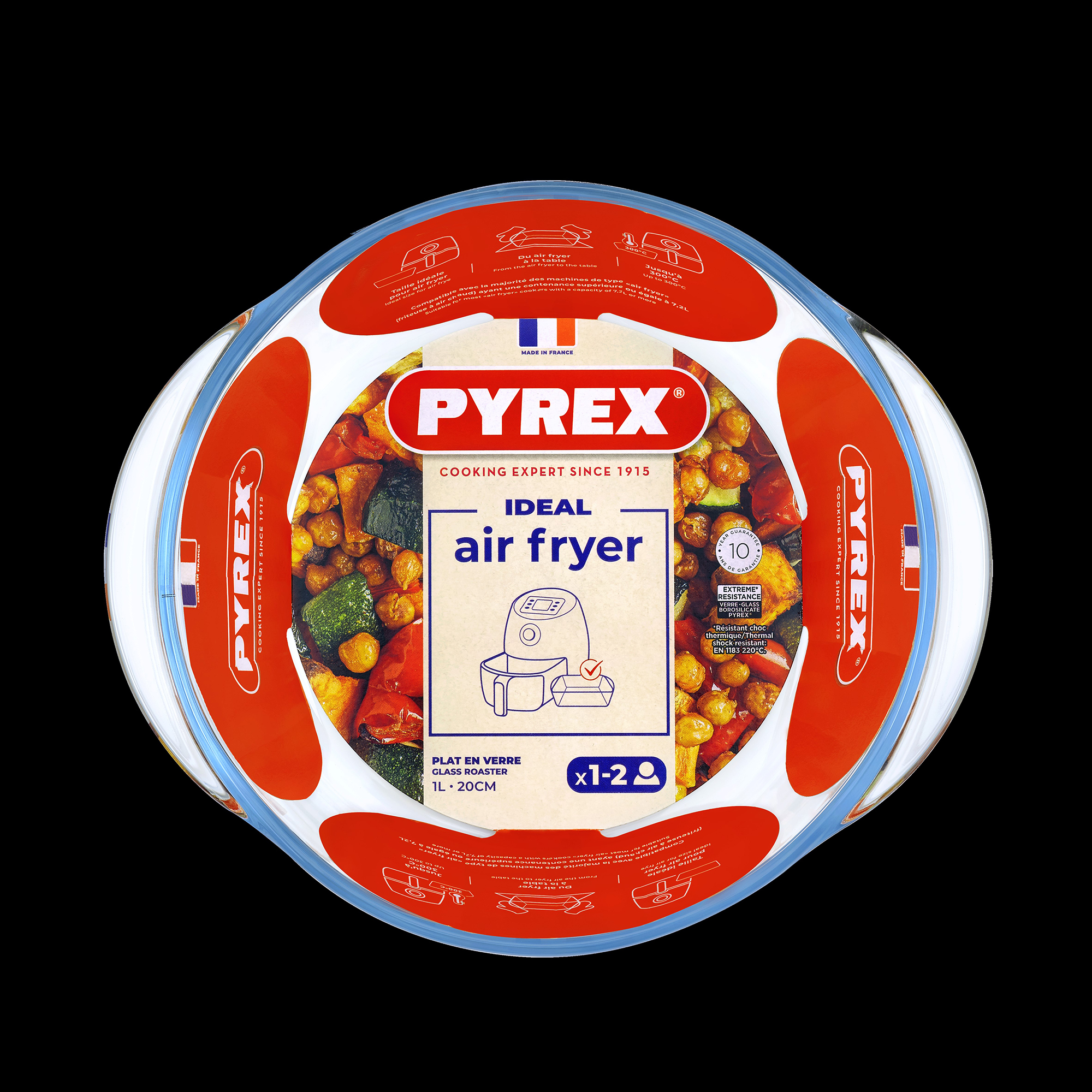 Kulatá žáruvzdorná skleněná vložka do horkovzdušné fritézy Air Fryer 1 l PYREX