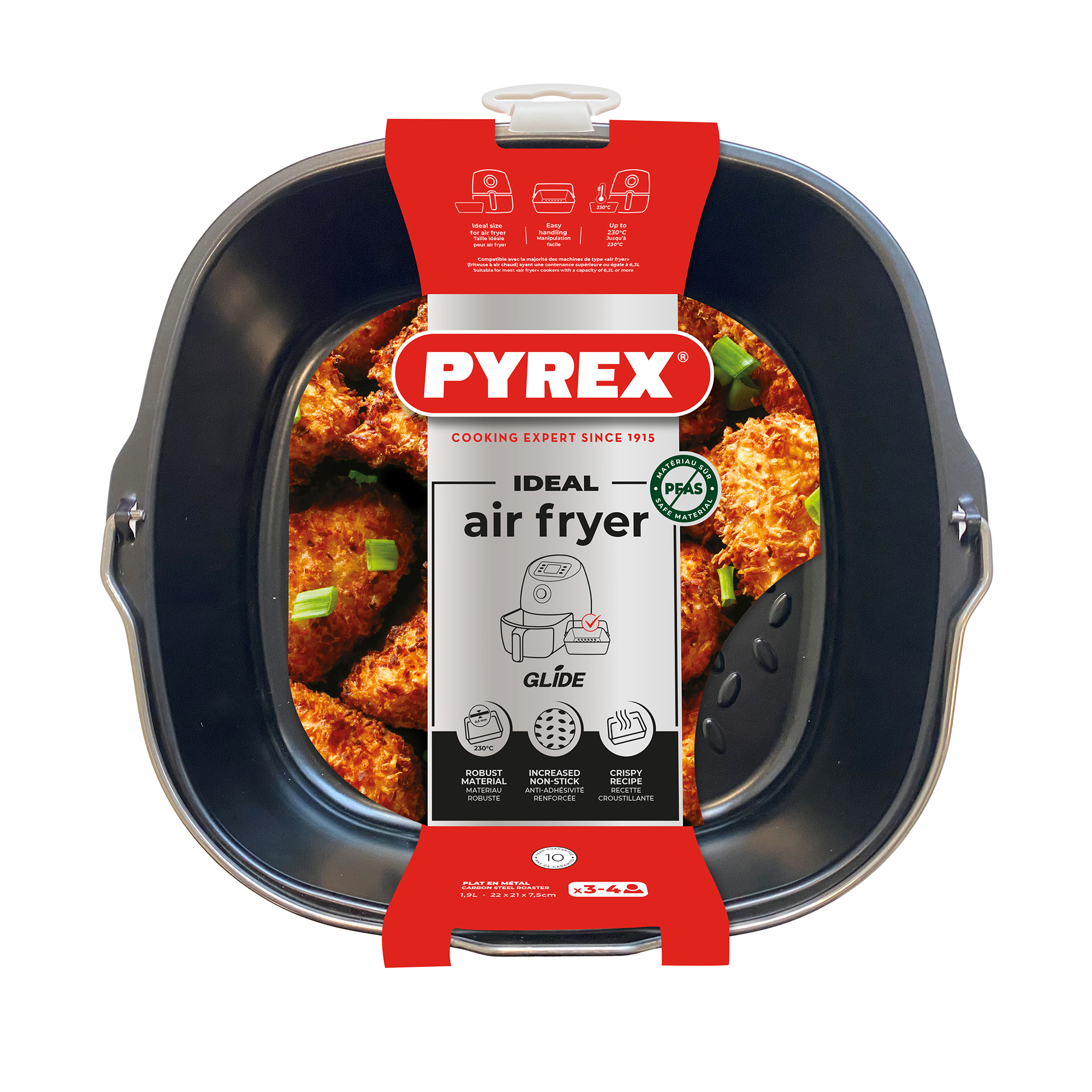 Čtvercový košík s úchytem do Air Fryer 1,9 l PYREX