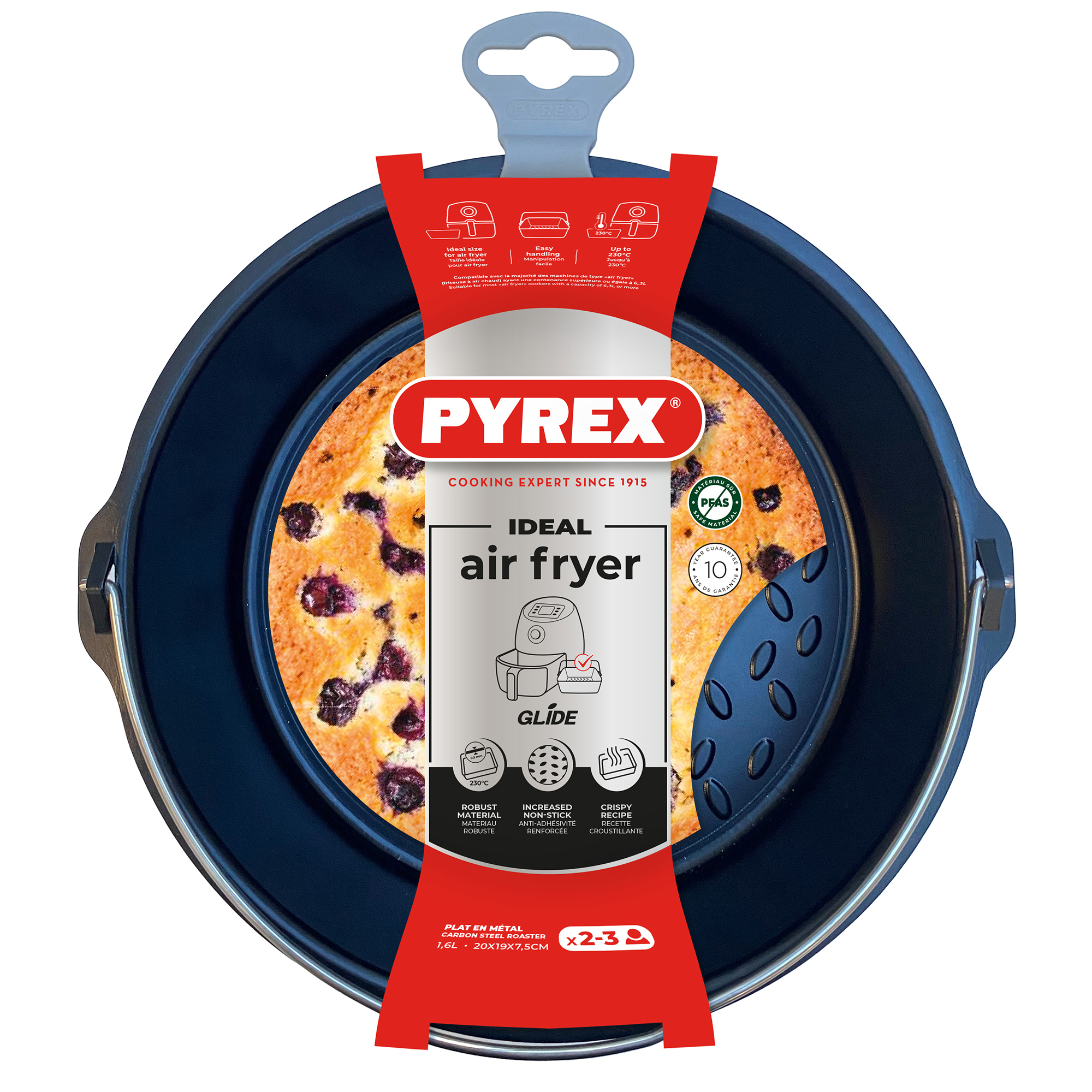 Kulatý košík s úchytem do Air Fryer 1,6 l PYREX