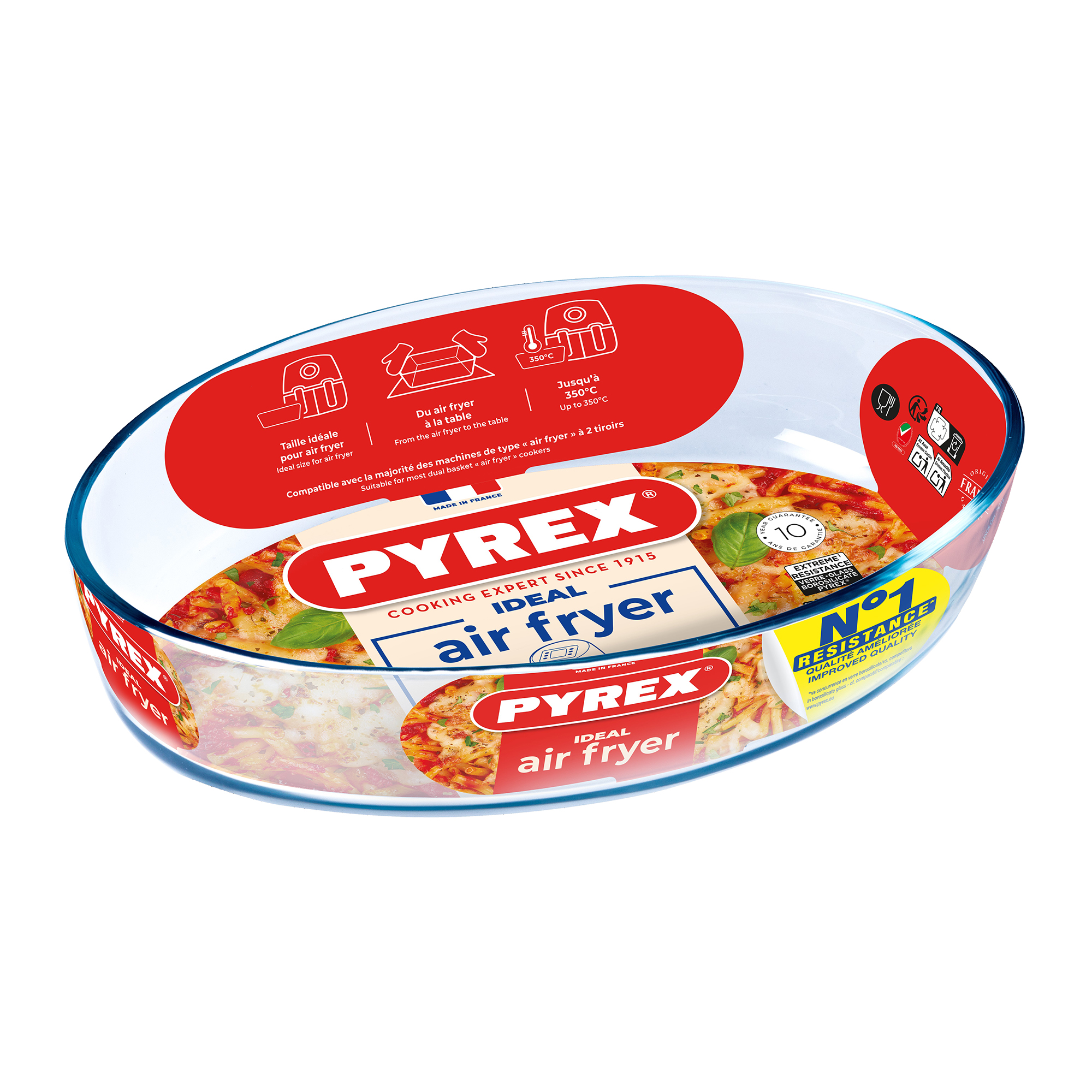 Oválná žáruvzdorná skleněná vložka do horkovzdušné fritézy Air Fryer 0,7 l PYREX