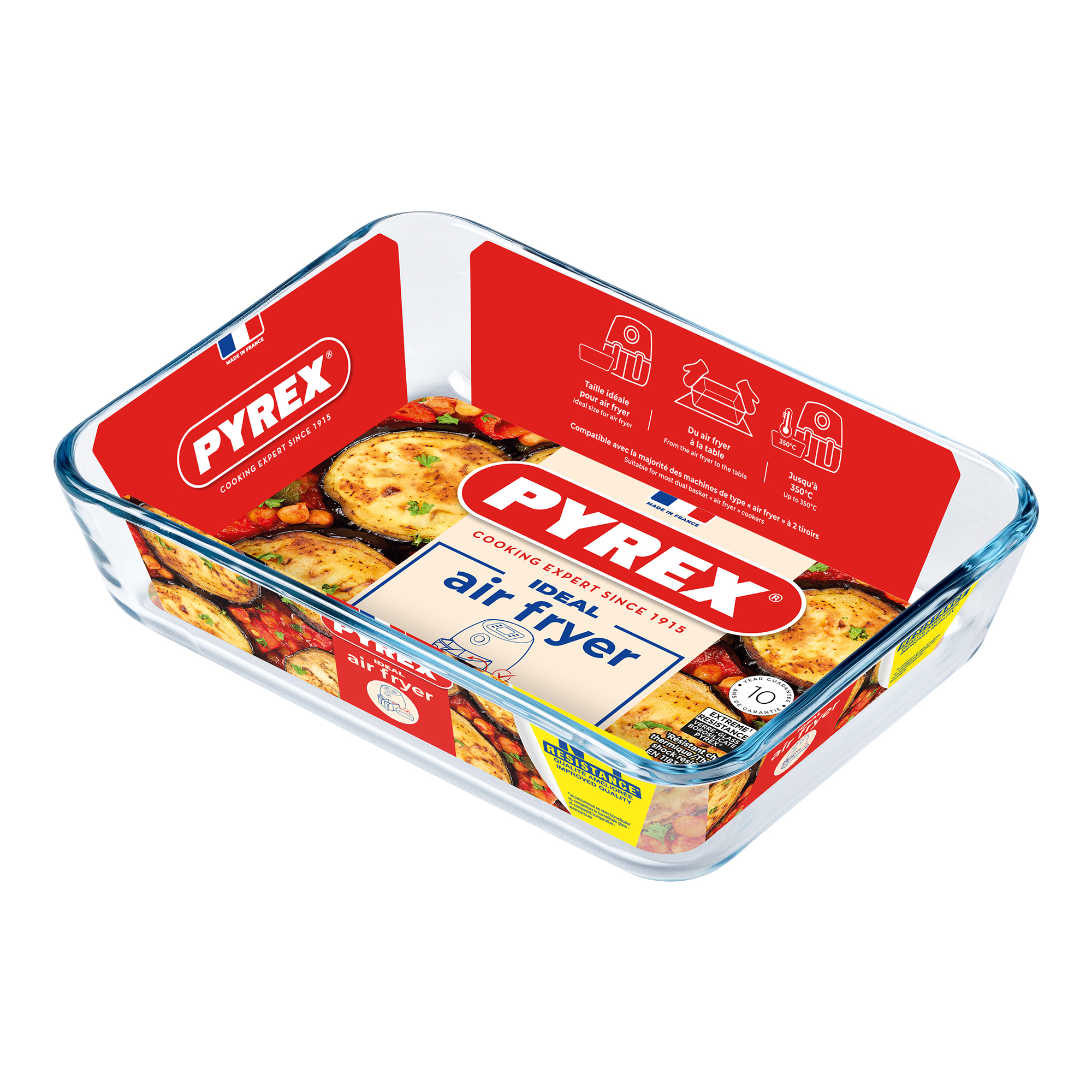 Obdélníková žáruvzdorná skleněná vložka do horkovzdušné fritézy Air Fryer 0,8 l PYREX