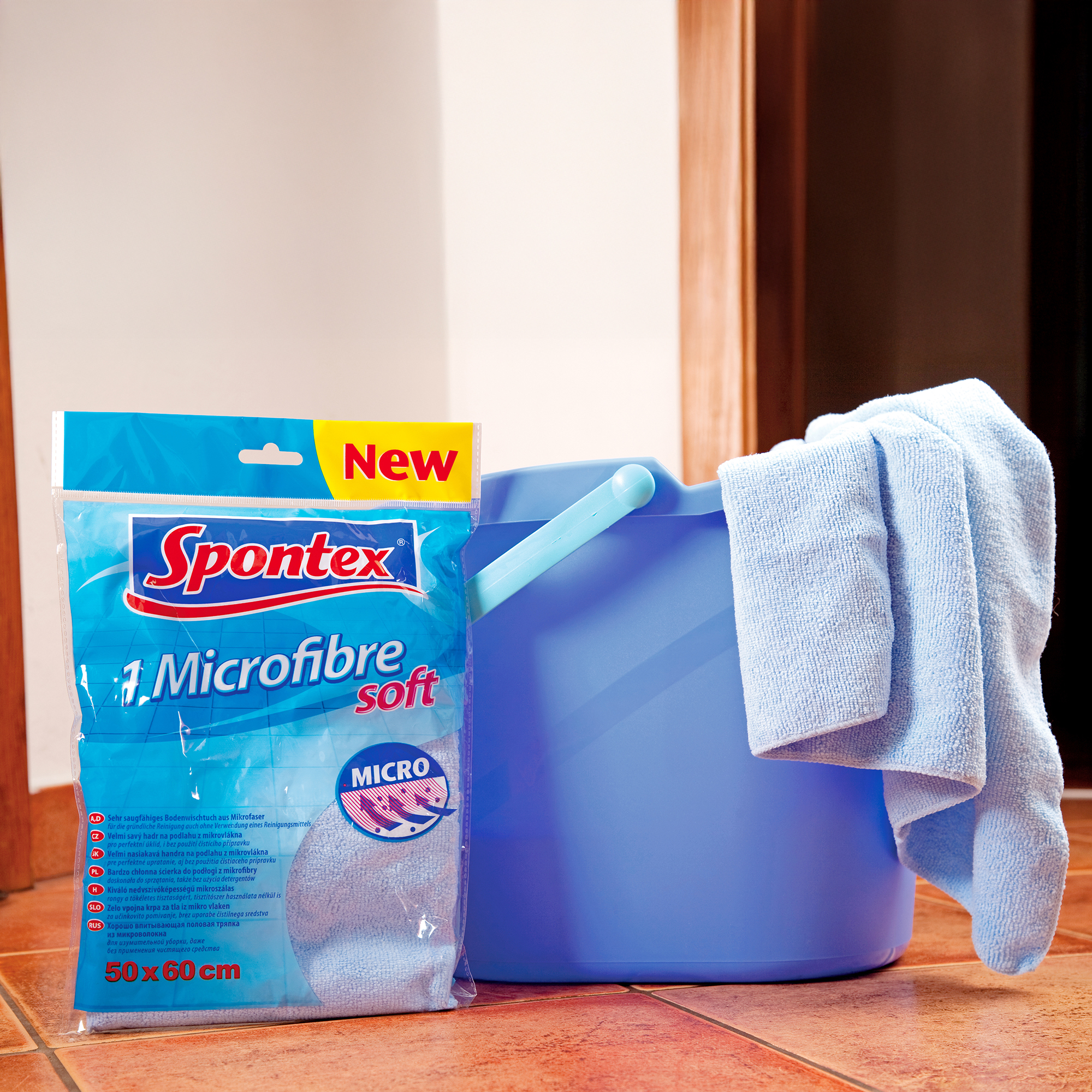 Hadr na podlahu z mikrovlákna Soft 1 ks 60 x 50 cm SPONTEX