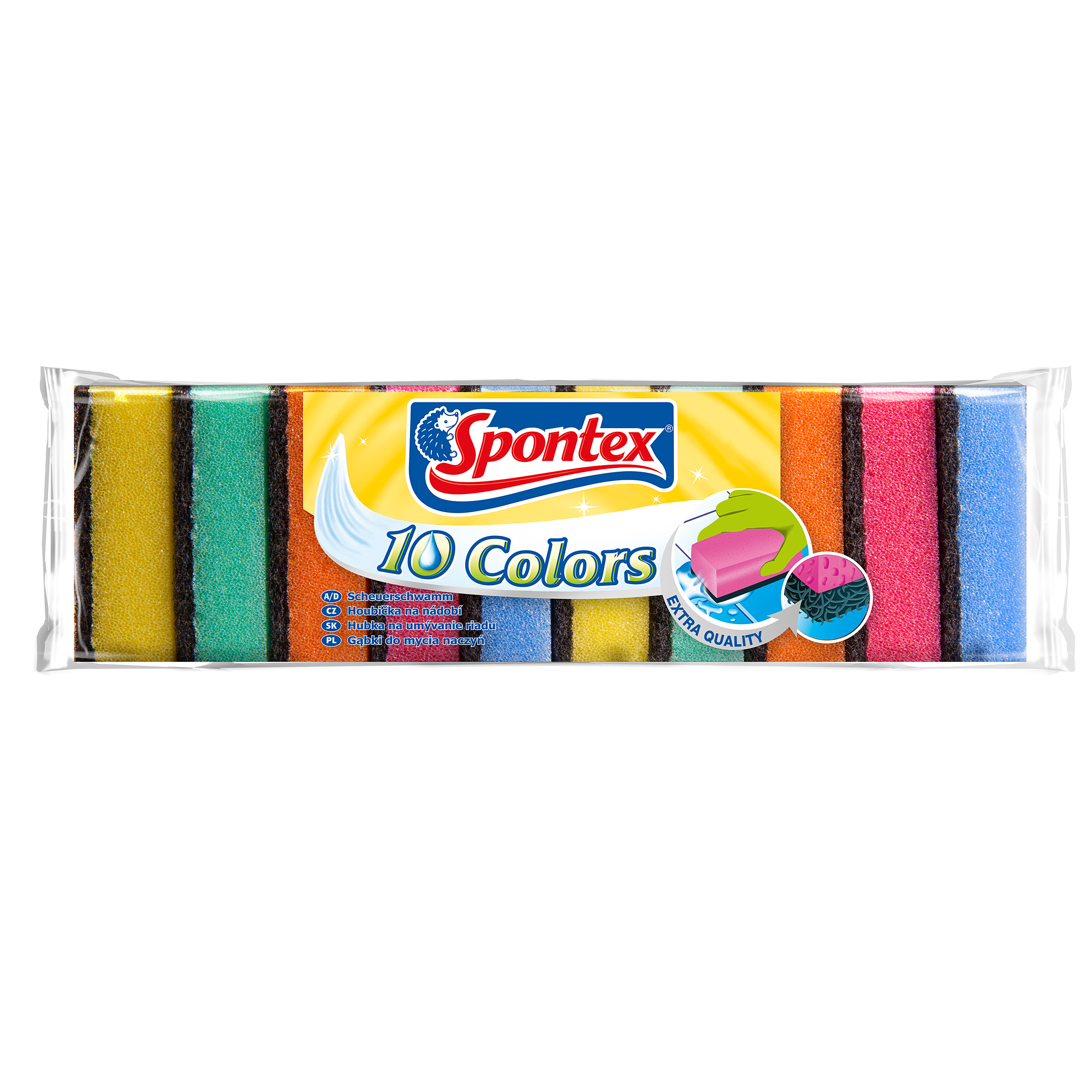 Sada 10 houbiček na nádobí Colors SPONTEX