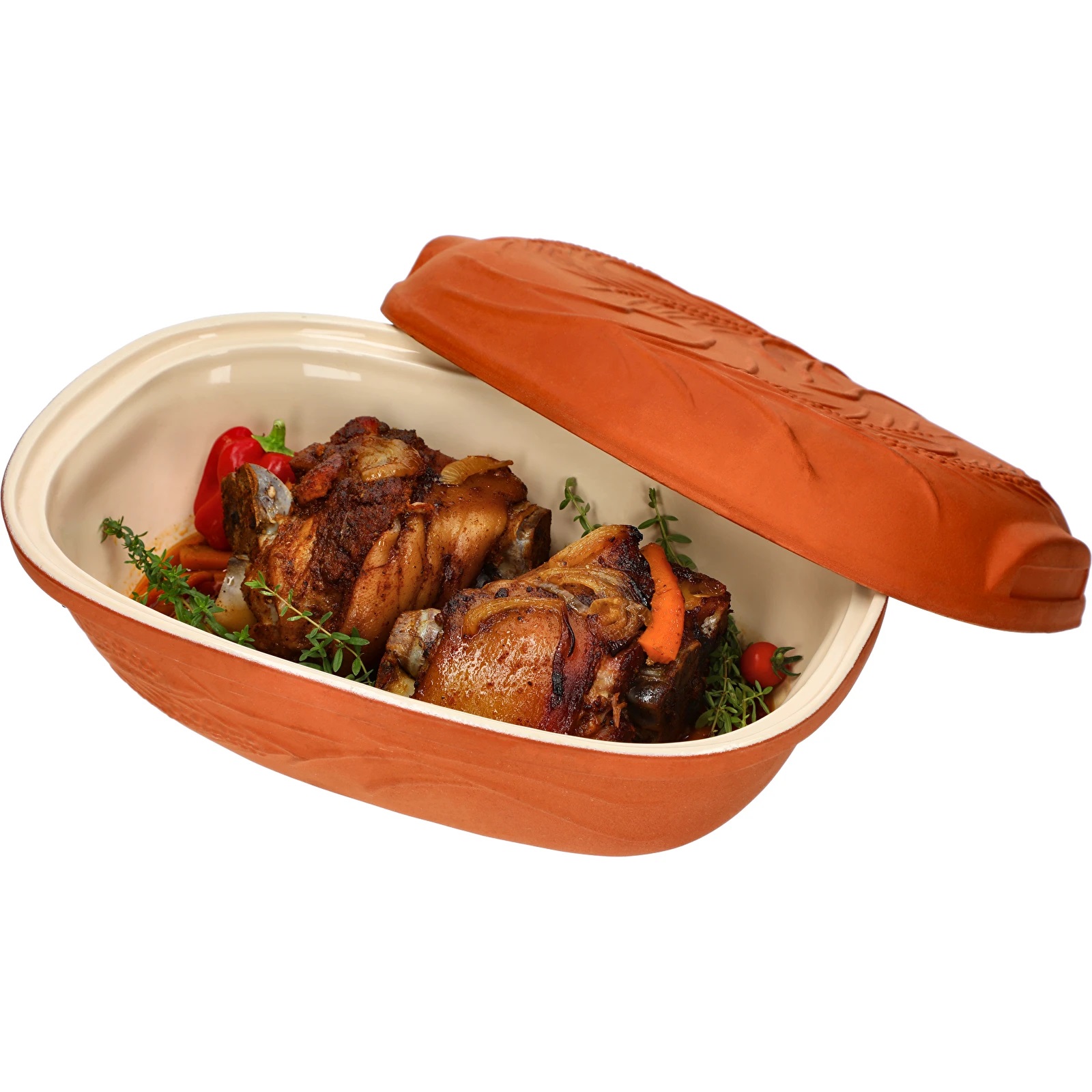 Garnek rzymski 4,5 l szkliwiony owalny BROWIN