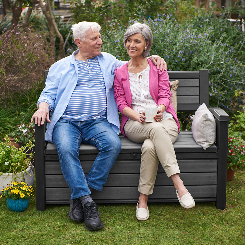 Gartenbank mit Truhe Hudson 227 l antrazit KETER