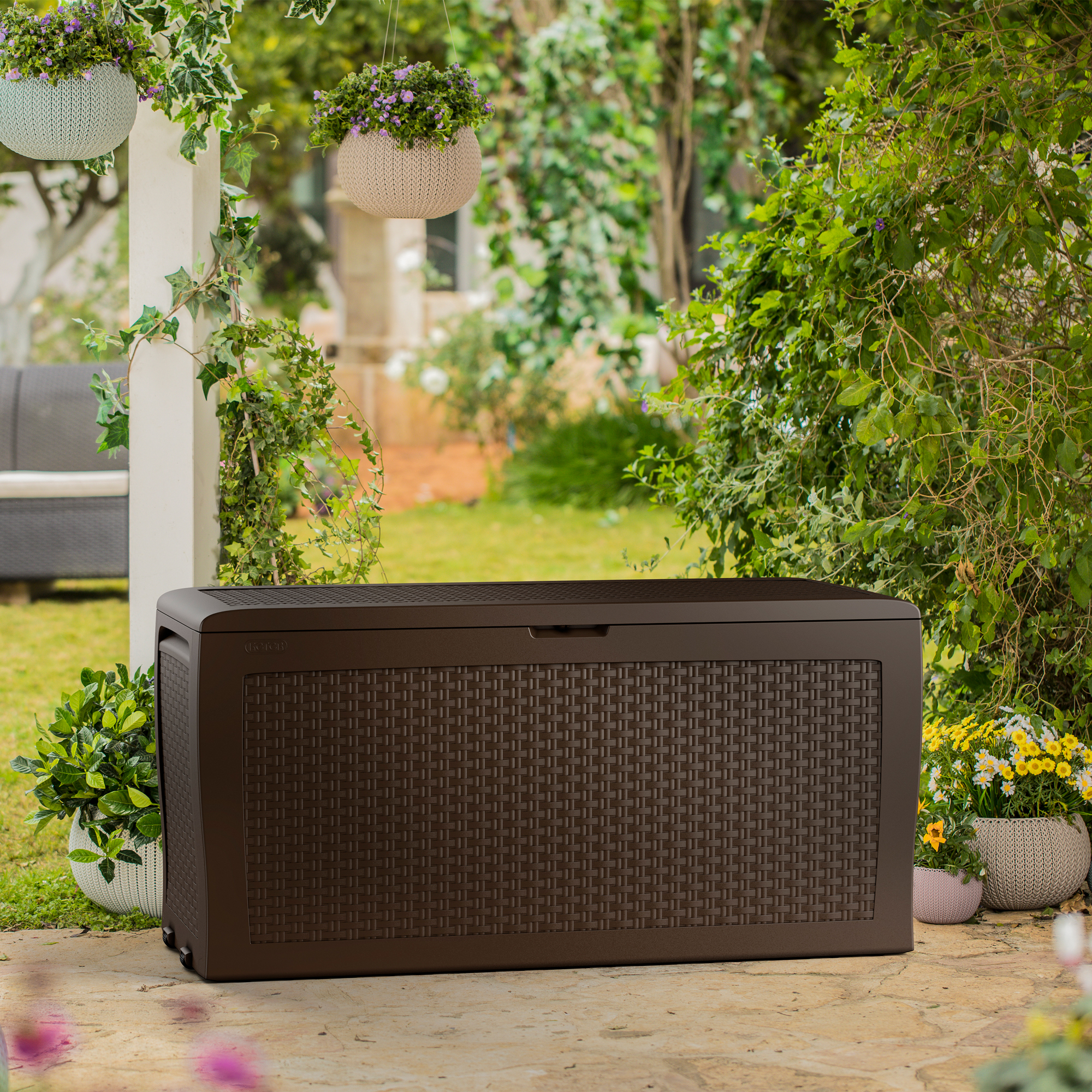 Plastový zahradní úložný box Samoa Brown 117 x 45 x 57 cm KETER