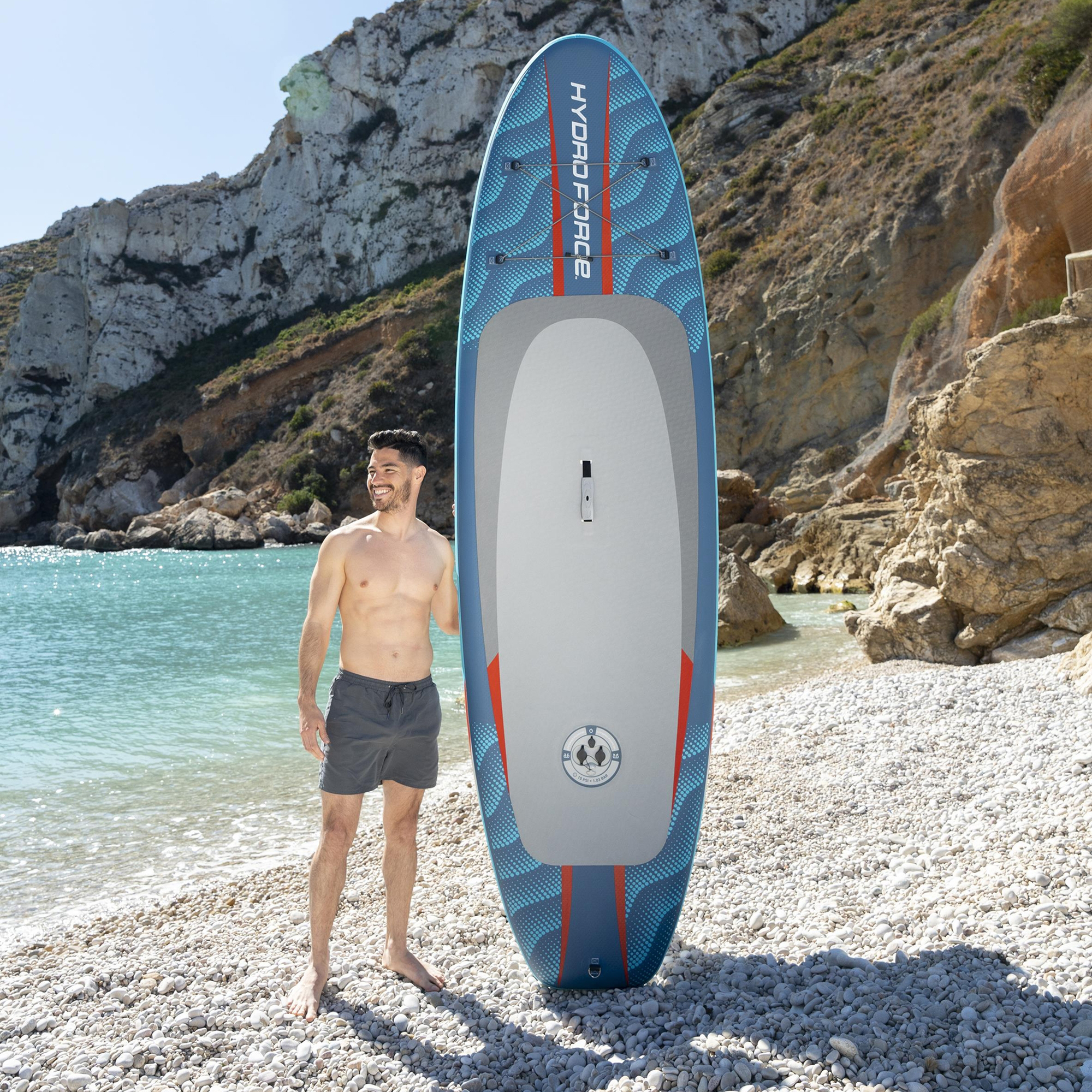 Hydro Force® SUP Allround Board-Set Oceana™ Compactair™ mit integrierter Elektropumpe BESTWAY