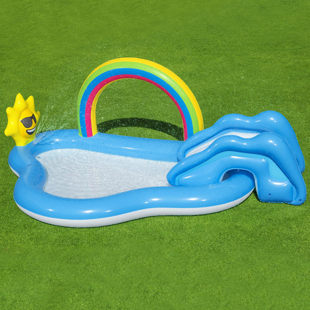 Aufblasbare Rutsche mit Planschbecken Regenbogen 257 x 145 x 91 cm BESTWAY