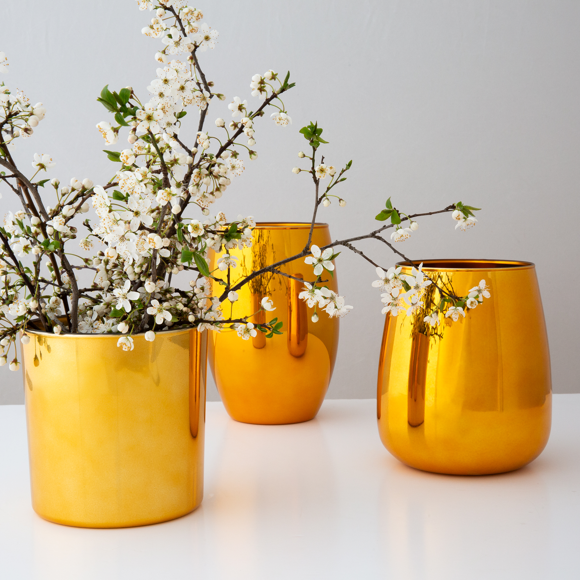 Dekorativní skleněná váza Gold Deco 17 cm AMBITION