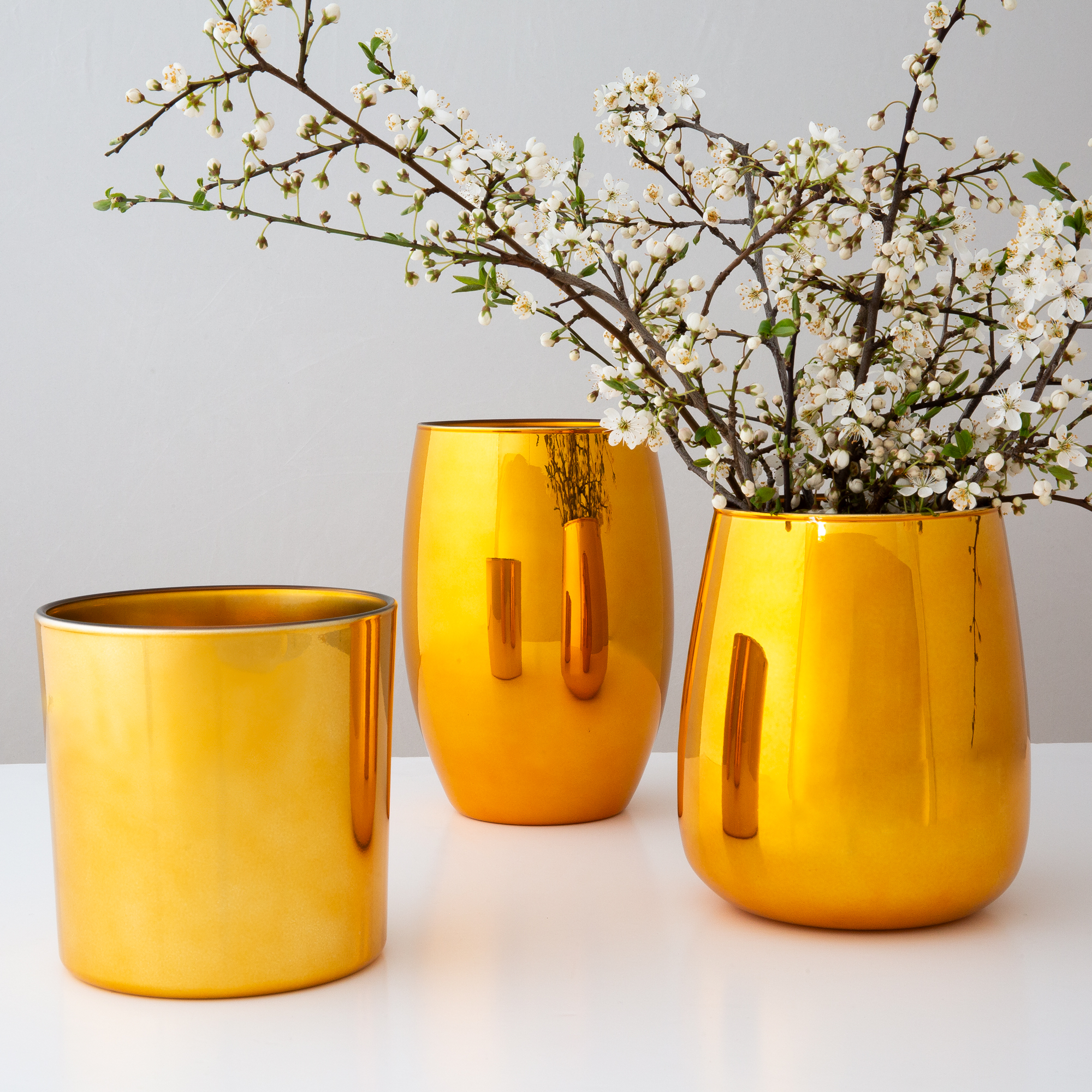 Dekorativní skleněná váza Gold Deco 20 cm AMBITION
