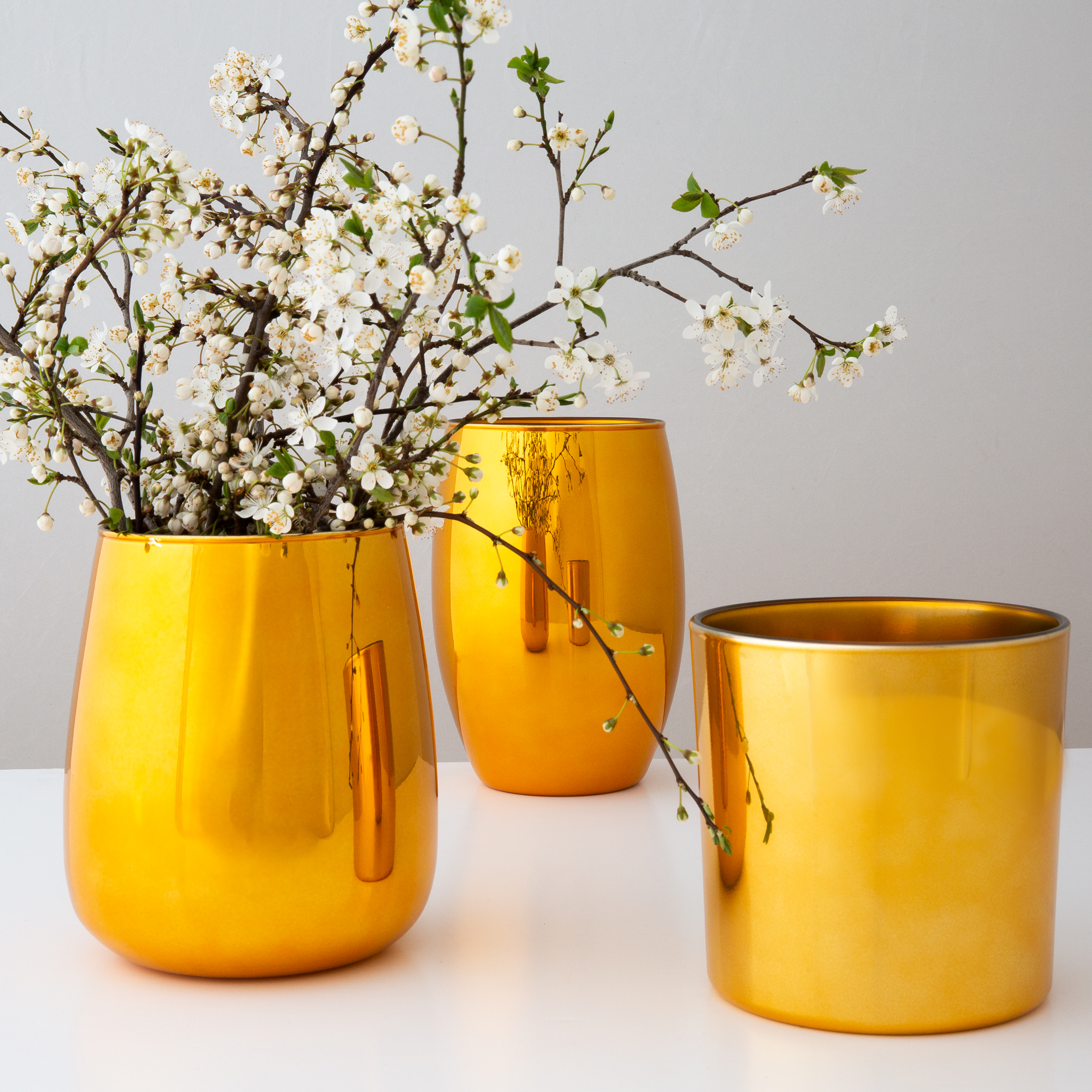 Dekorativní skleněná váza Gold Deco 17 cm AMBITION