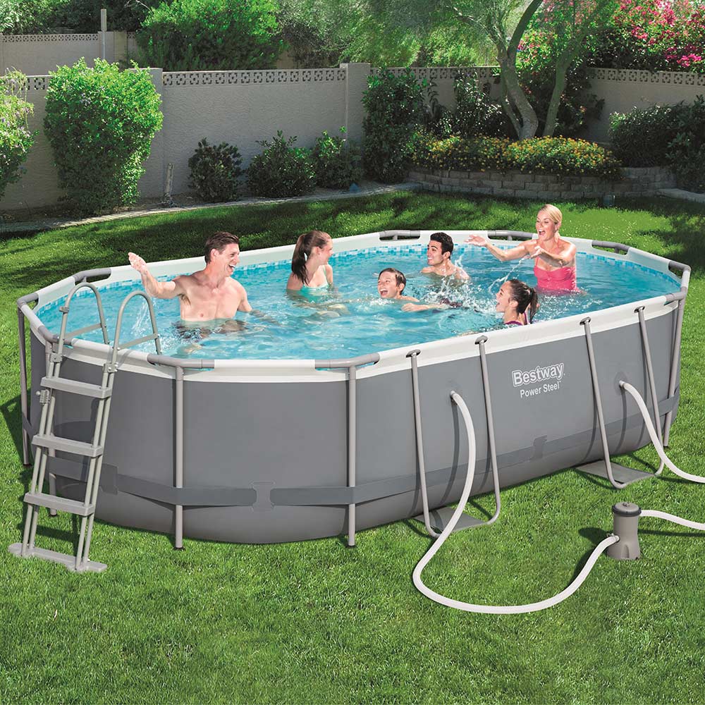 Rechteckiger Pool mit Gestell Power Steel  488 x 305 x 107 cm 10949 l BESTWAY
