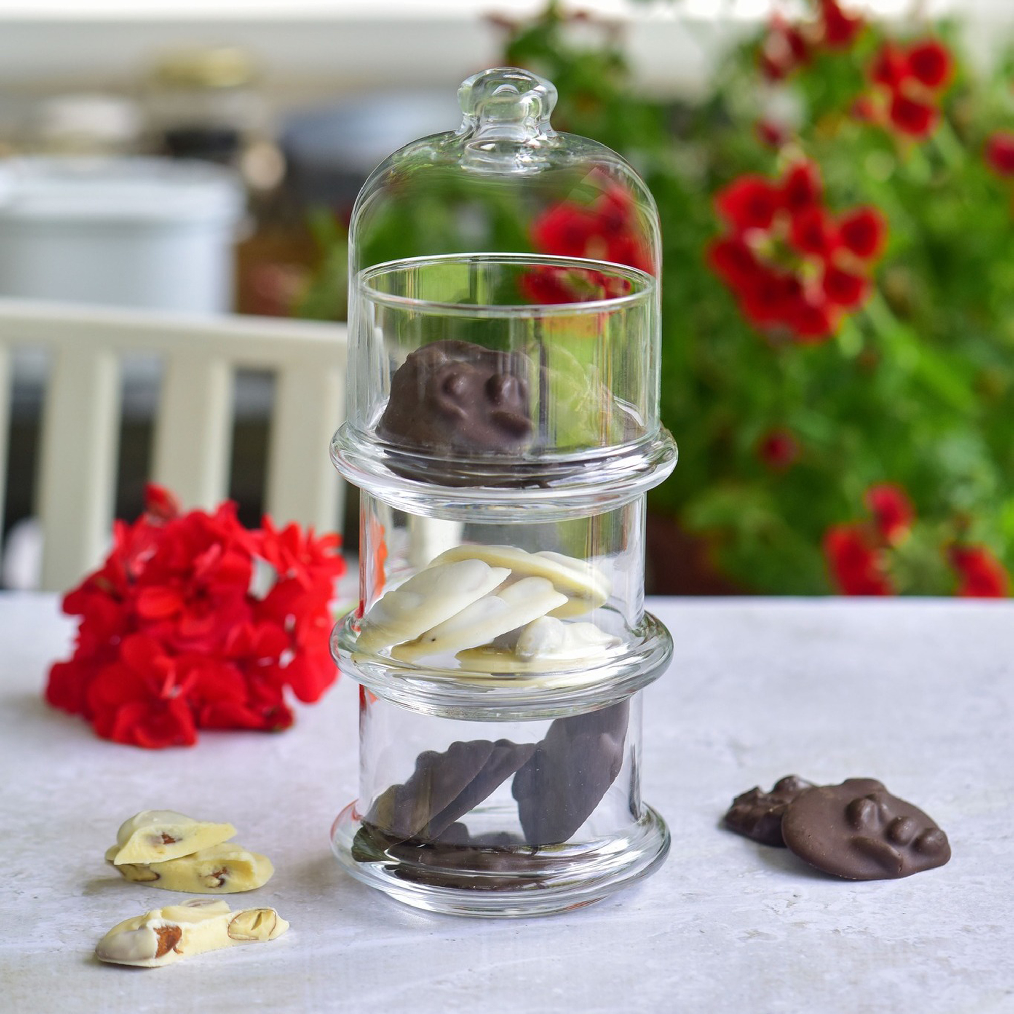 Sklenená trojposchodová nádobka Villa Patisserie 26,1 cm PASABAHCE