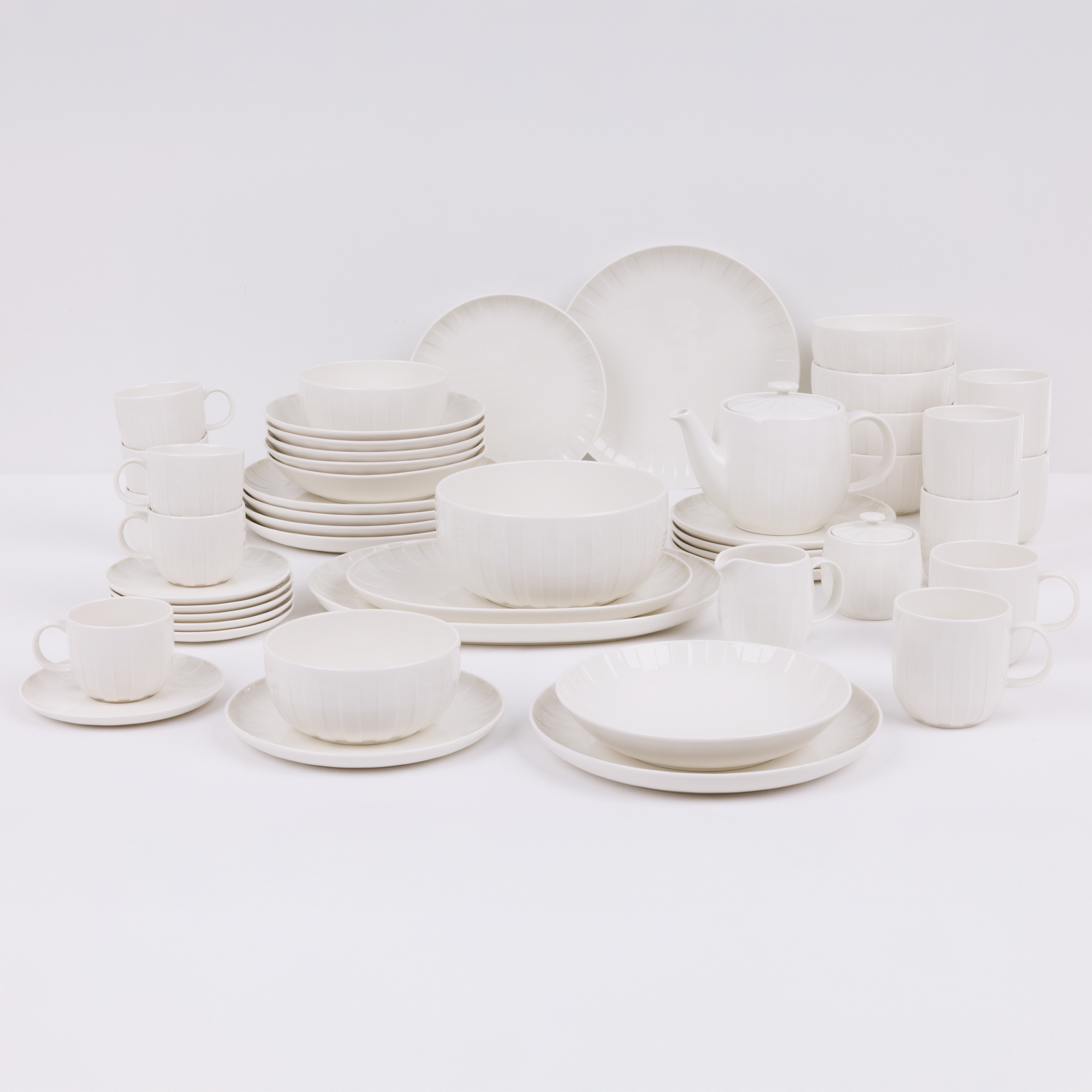 Juego de vajilla para 6 personas Ligne blanco 48 piezas AMBITION