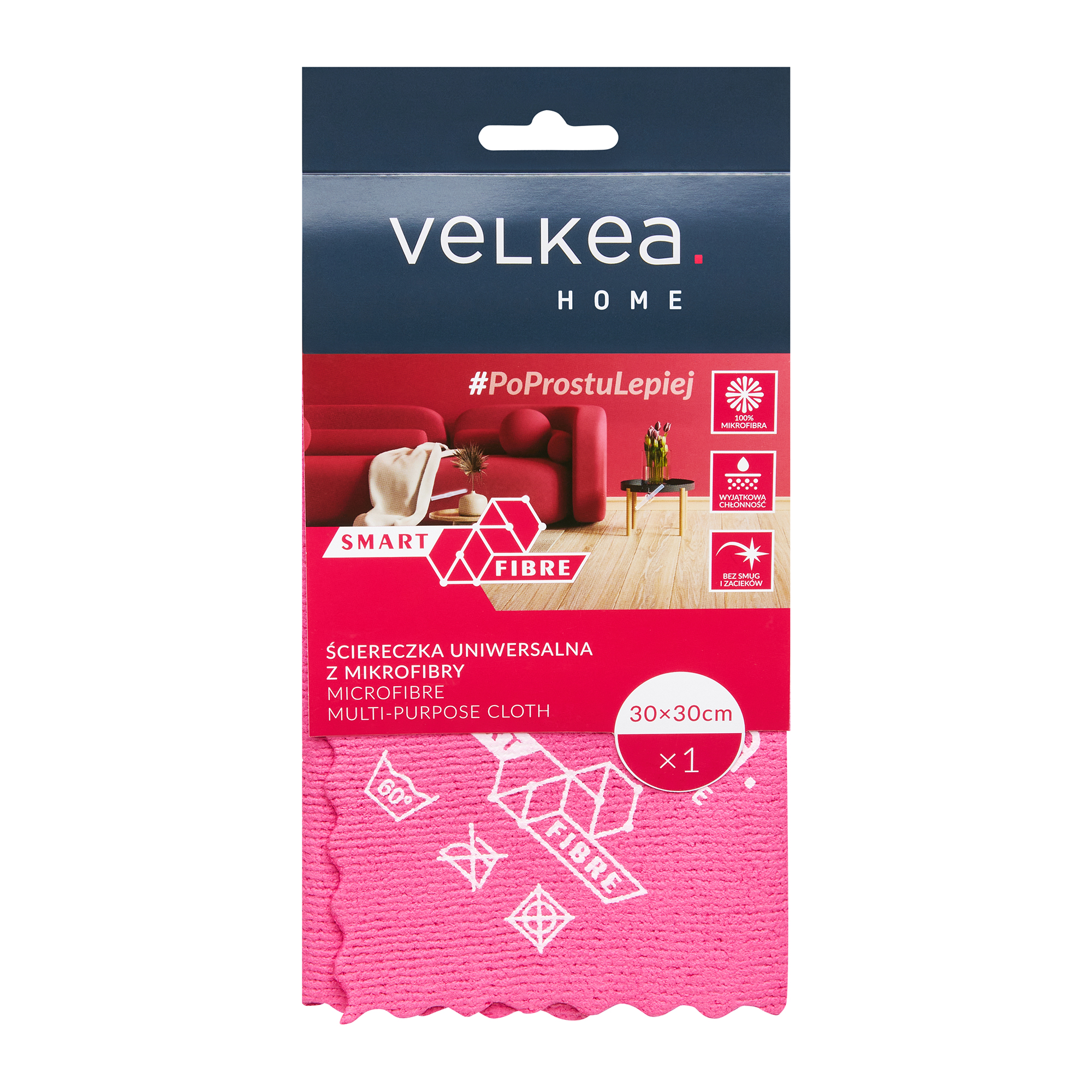 Univerzální čisticí utěrka do domácnosti Smart Fibre 30 x 30 cm VELKEA
