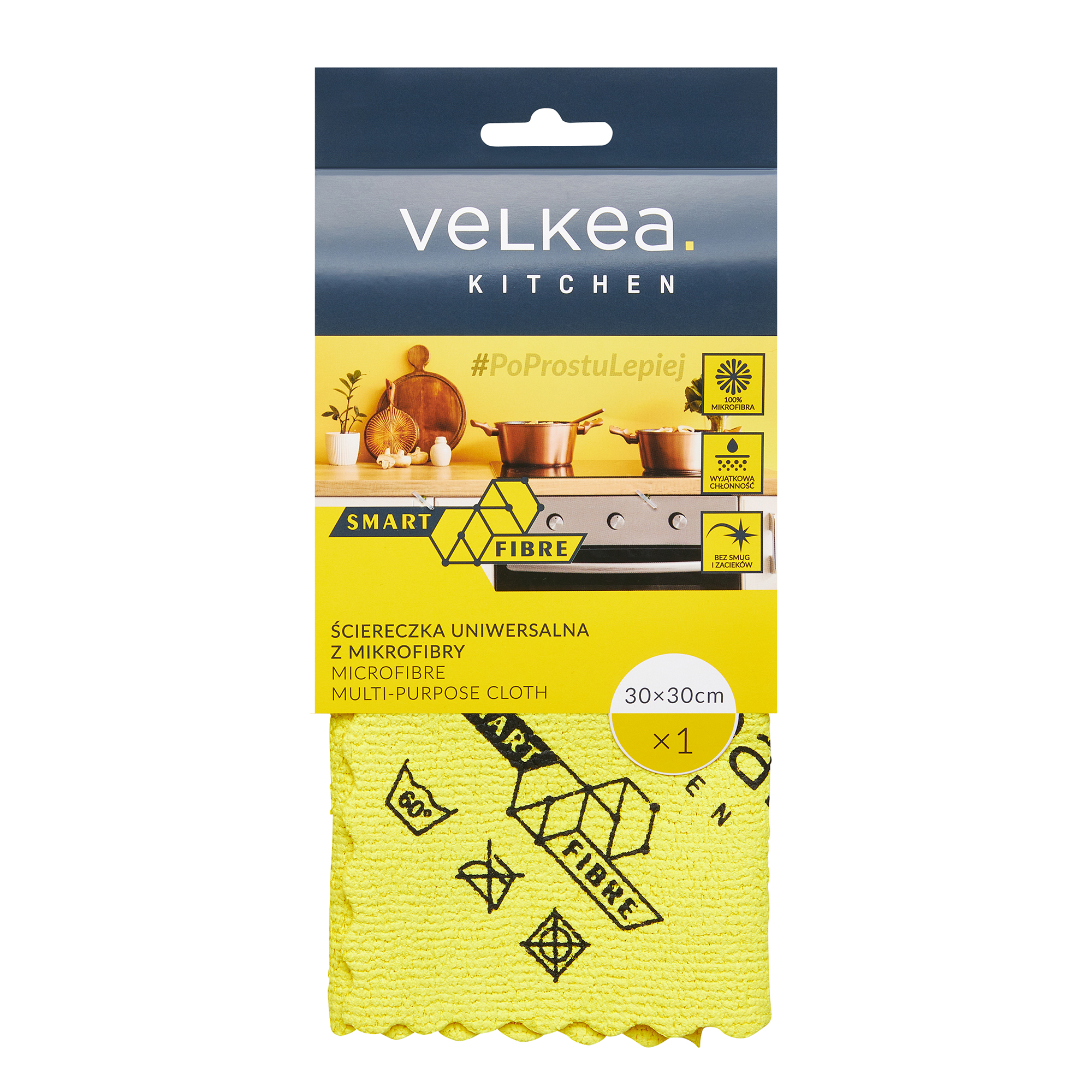 Univerzální čisticí utěrka do kuchyně Smart Fibre 30 x 30 cm VELKEA