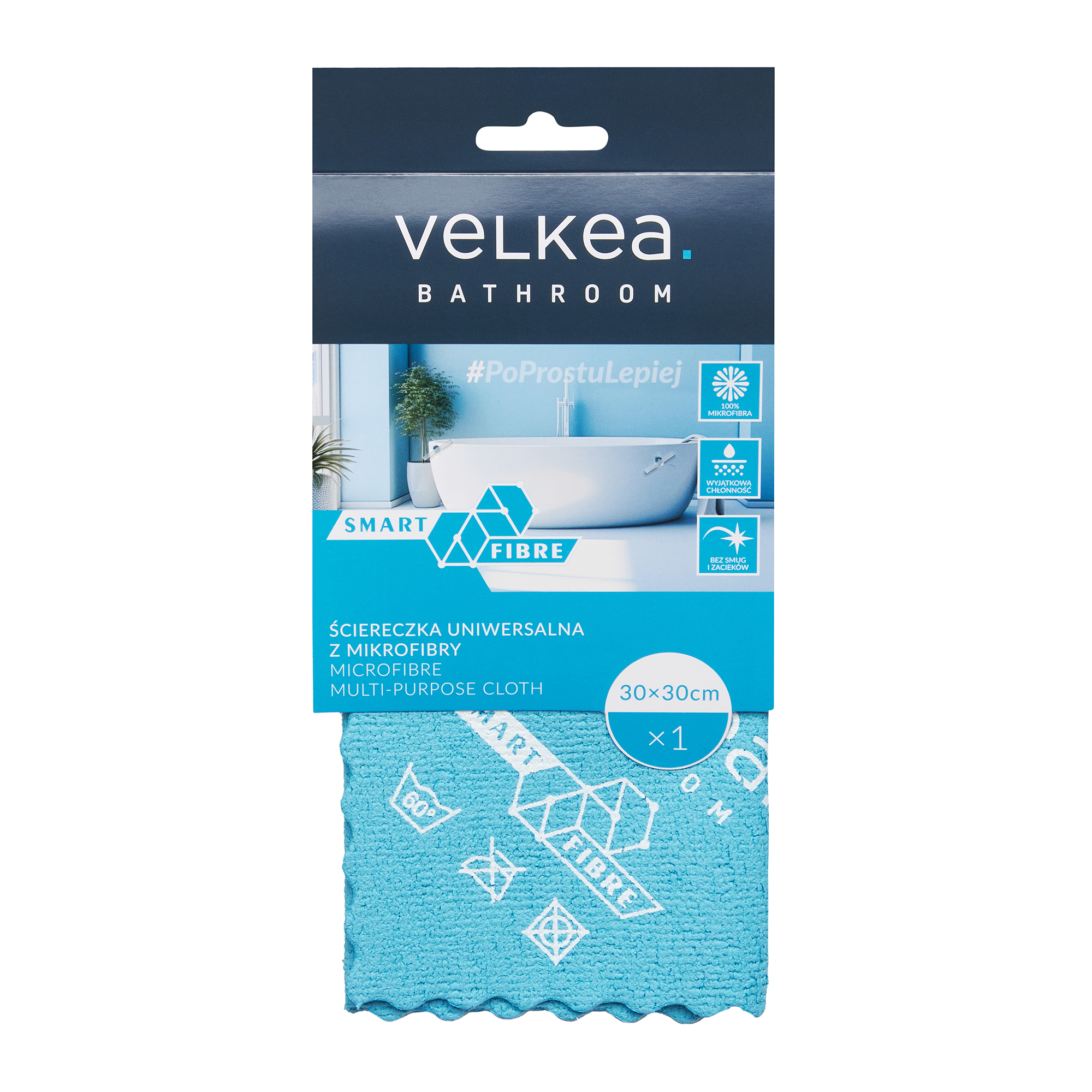 Univerzální čisticí utěrka do koupelny Smart Fibre 30 x 30 cm VELKEA
