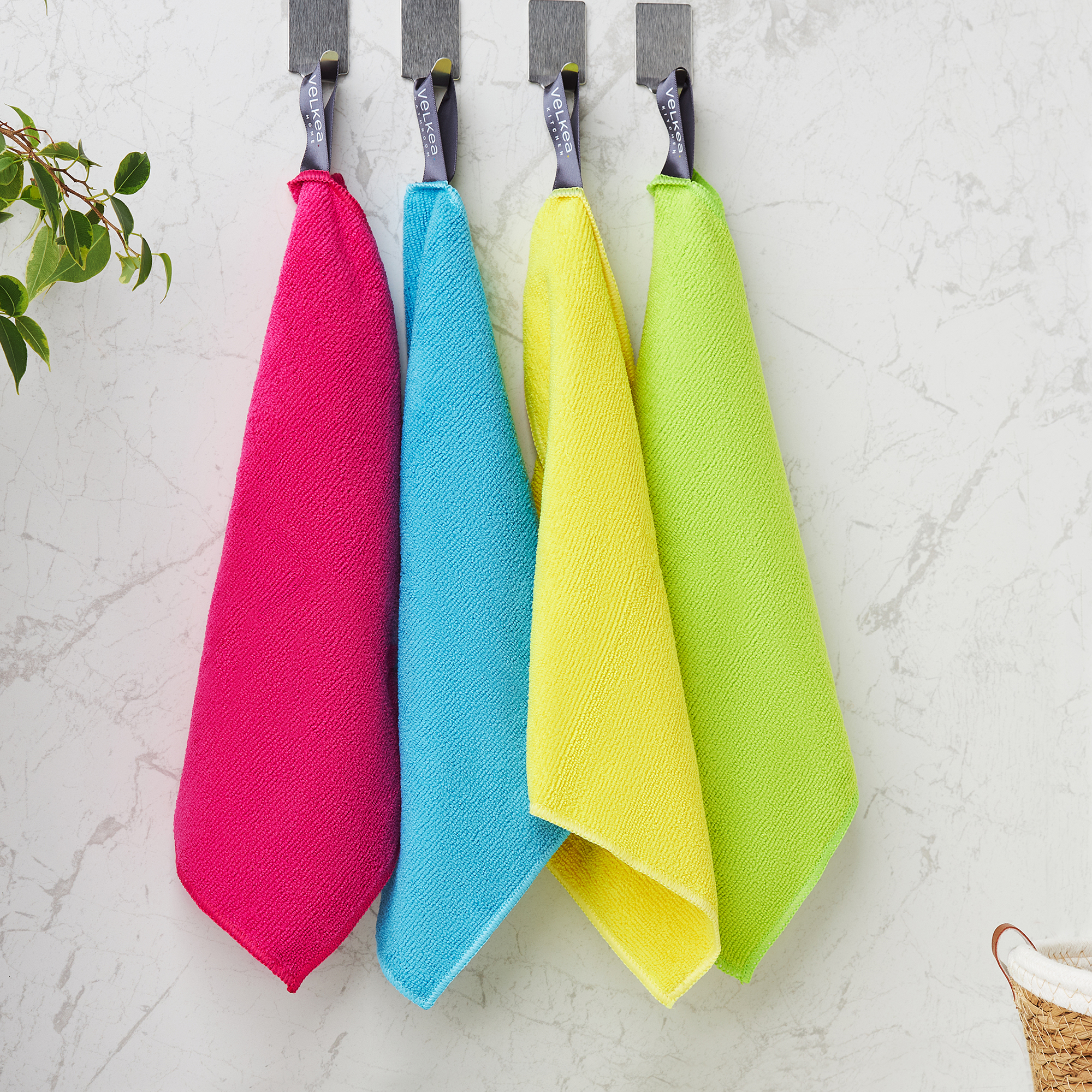 Sada 4 univerzálních utěrek z mikrovlákna Soft Fiber 30 x 30 cm VELKEA