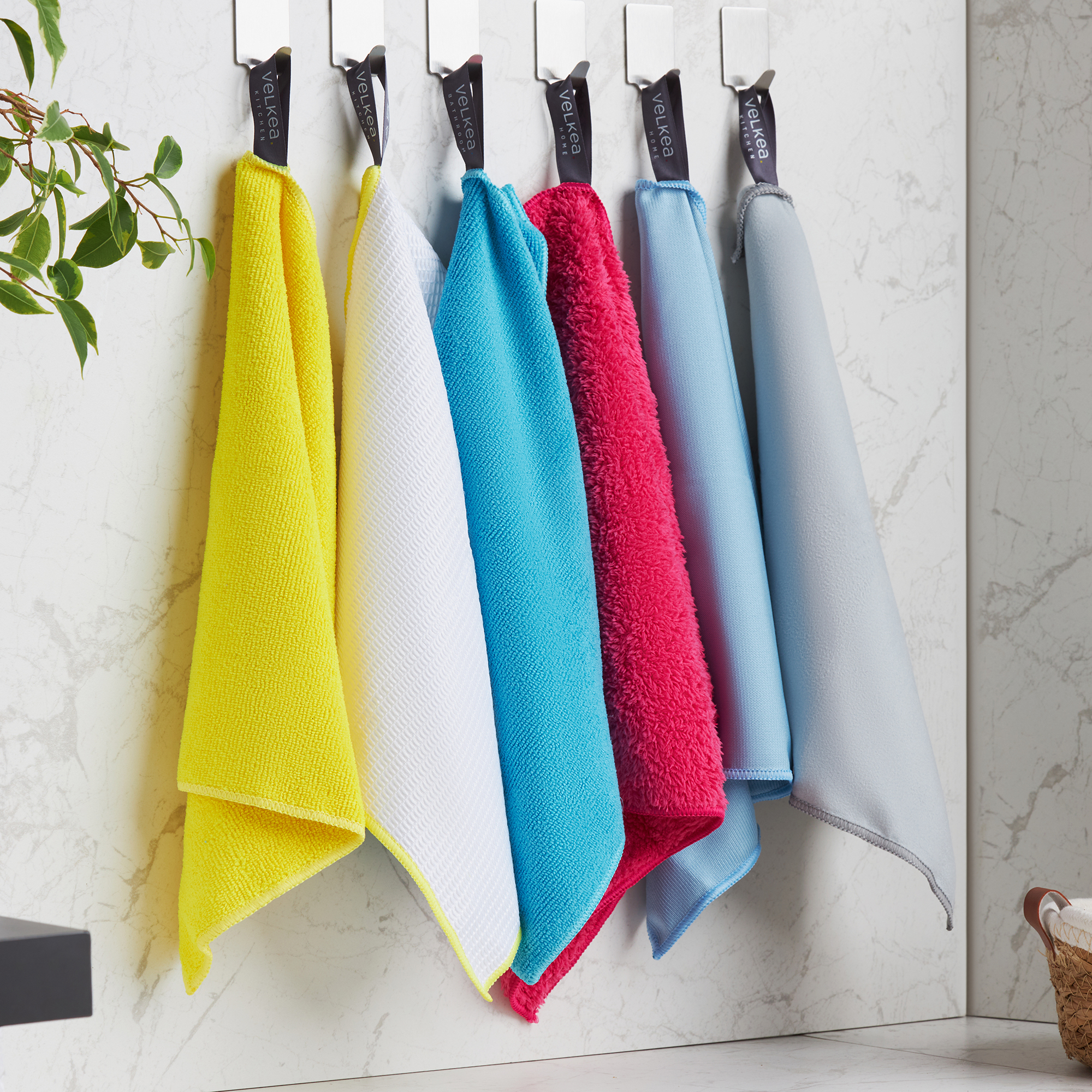 Sada 6 univerzálních utěrek z mikrovlákna Soft Fiber 30 x 30 cm VELKEA