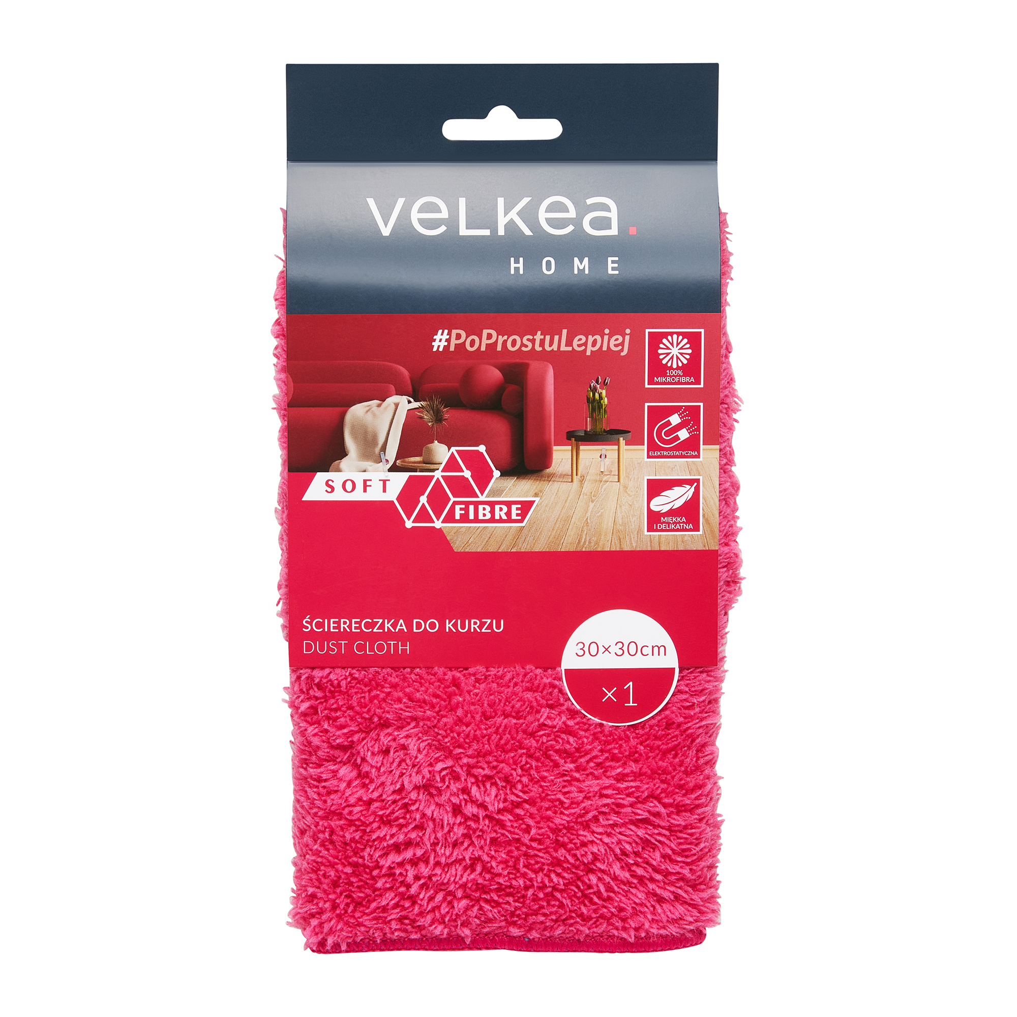Měkká prachovka z mikrovlákna Soft Fibre 30 x 30 cm VELKEA