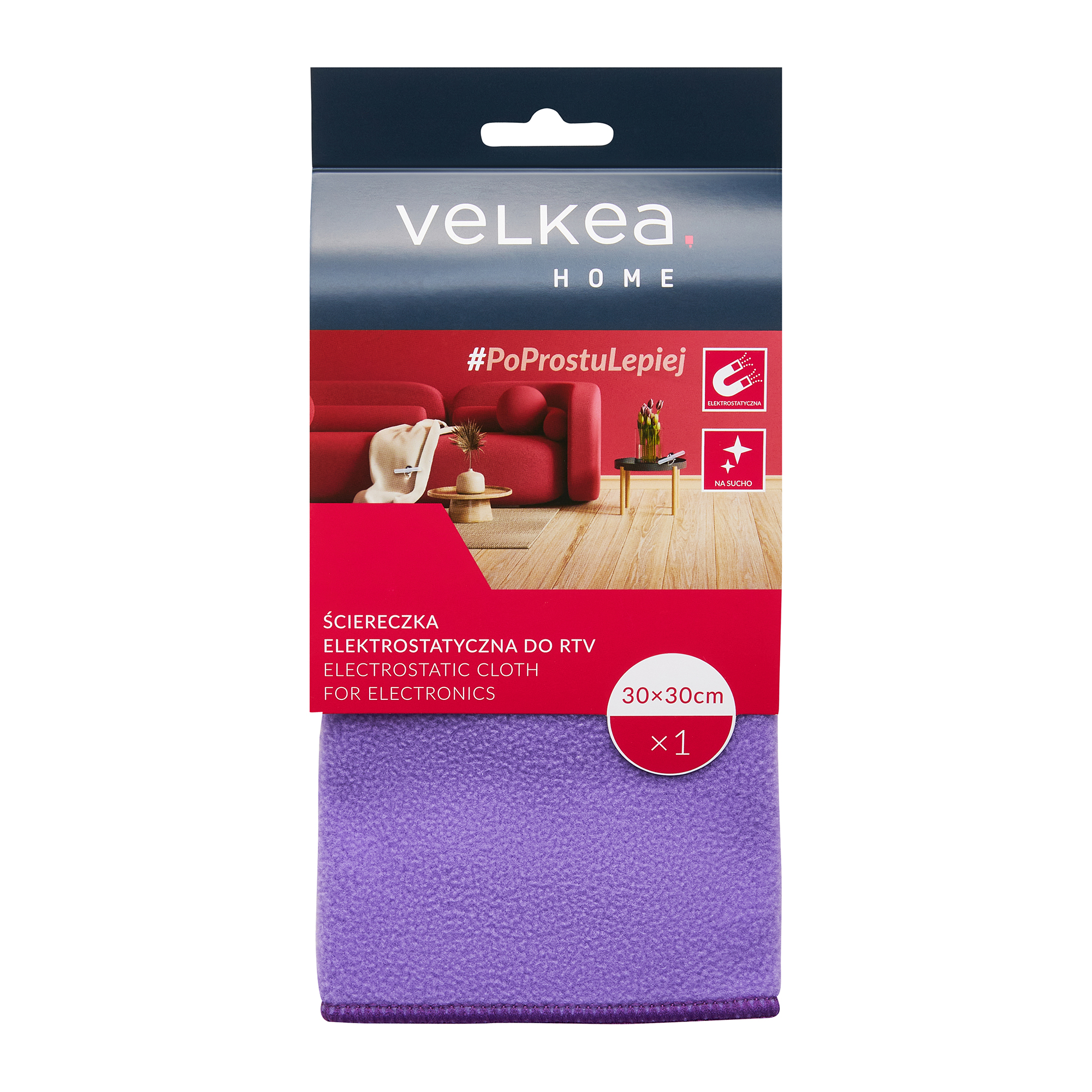 Elektrostatická utěrka na obrazovky a monitory 30 x 30 cm VELKEA