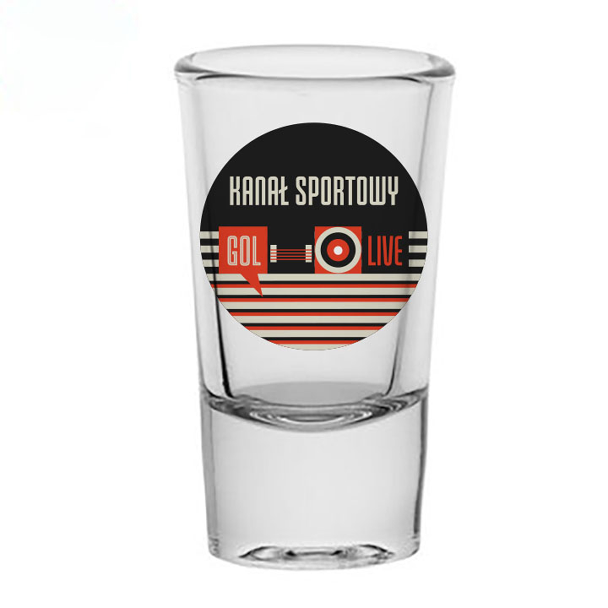 Komplet 6 kieliszków do wódki Gol Live 25 ml KANAŁ SPORTOWY