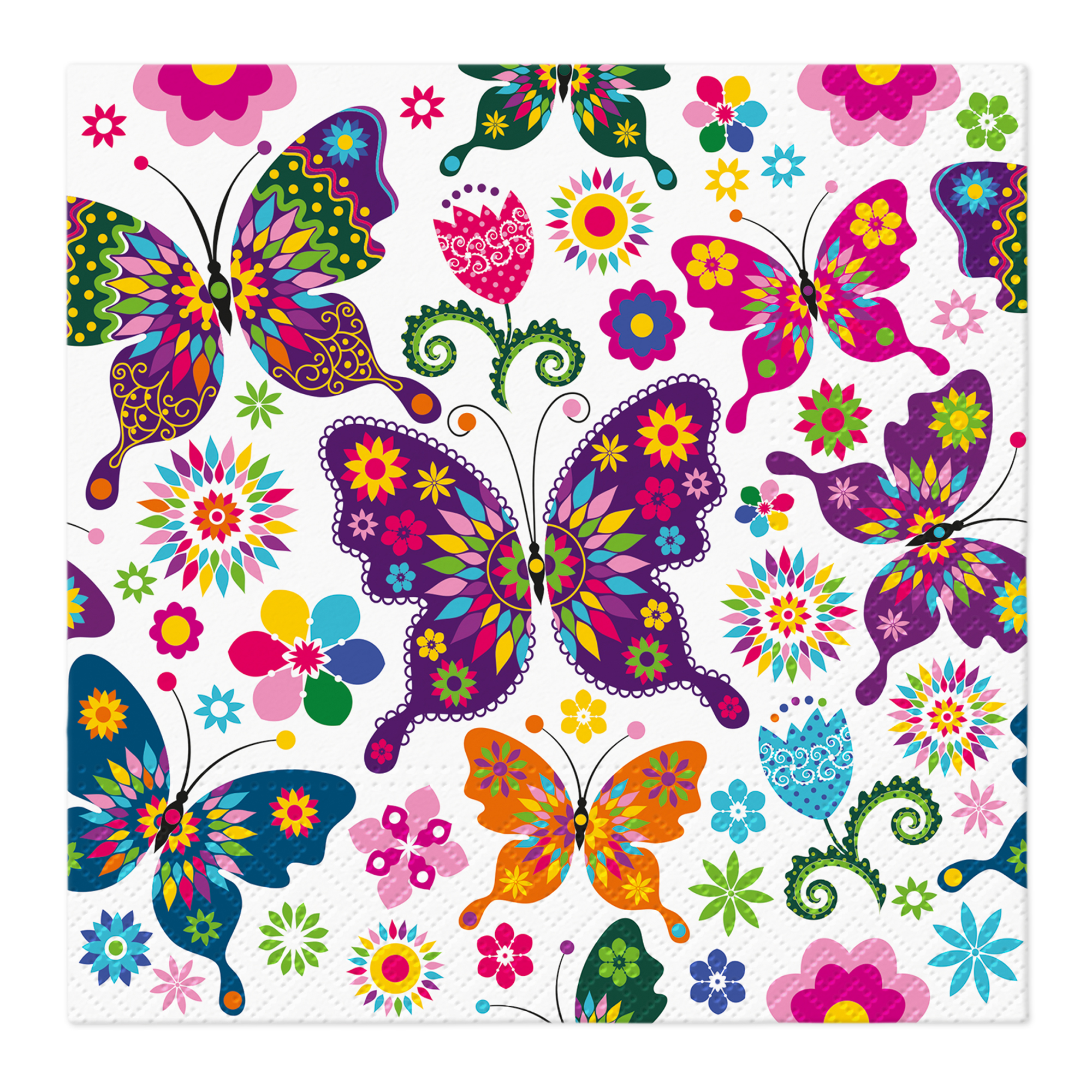 Paper napkins Colorful Butterflies 33 x 33 cm 20 pcs PAW