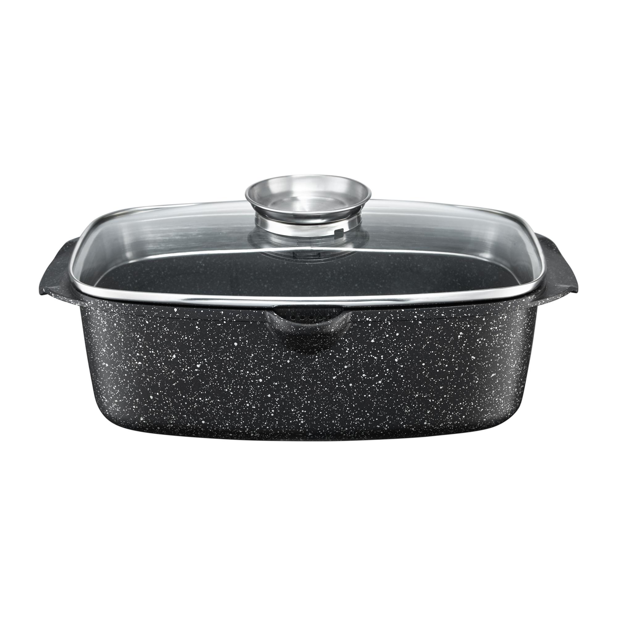 Cazuela Steel Grey con tapa Aroma Knob System 32 x 21 x 11 cm AMBITION