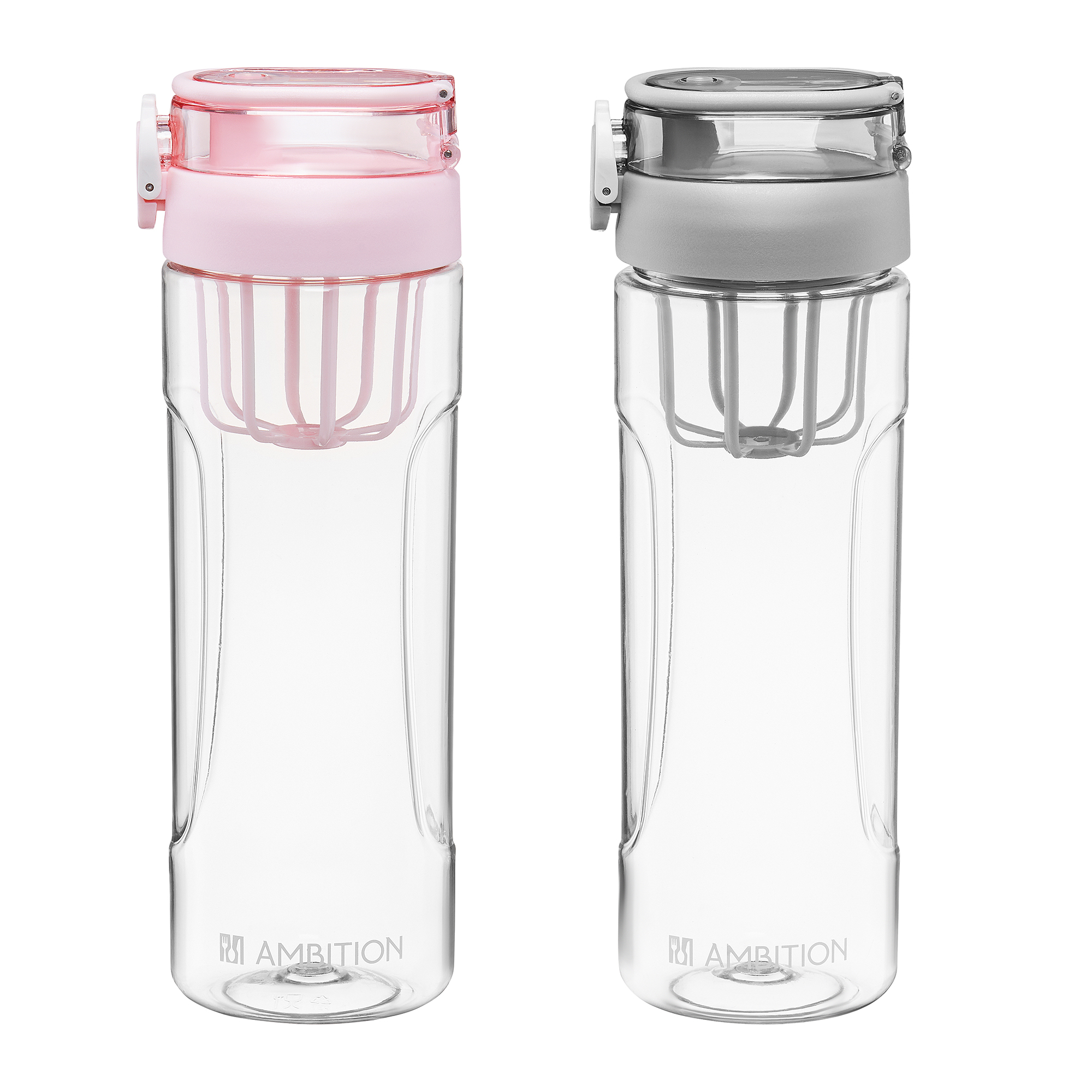 Plastová láhev na vodu s vložkou na ovoce Fruta Gray 840 ml AMBITION