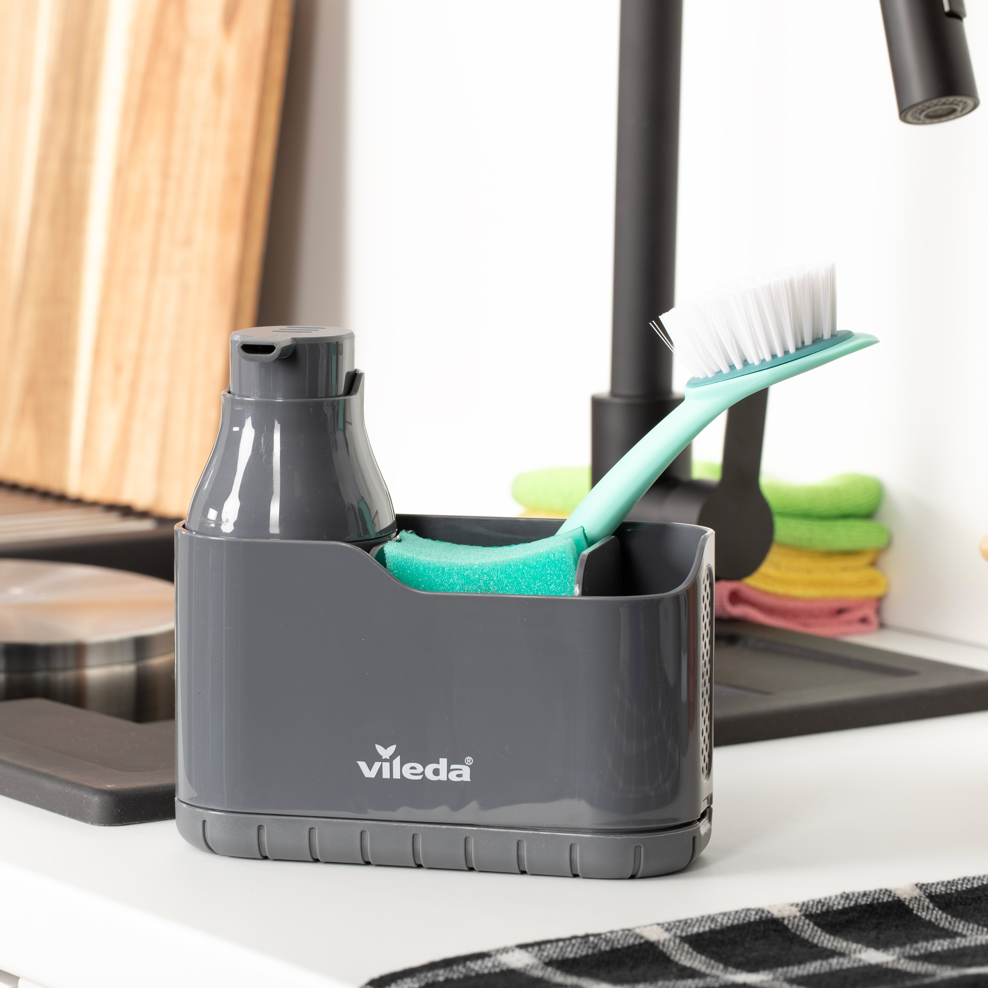 Organizér do kuchynského drezu s dávkovačom Easy Kitchen VILEDA od Dajar