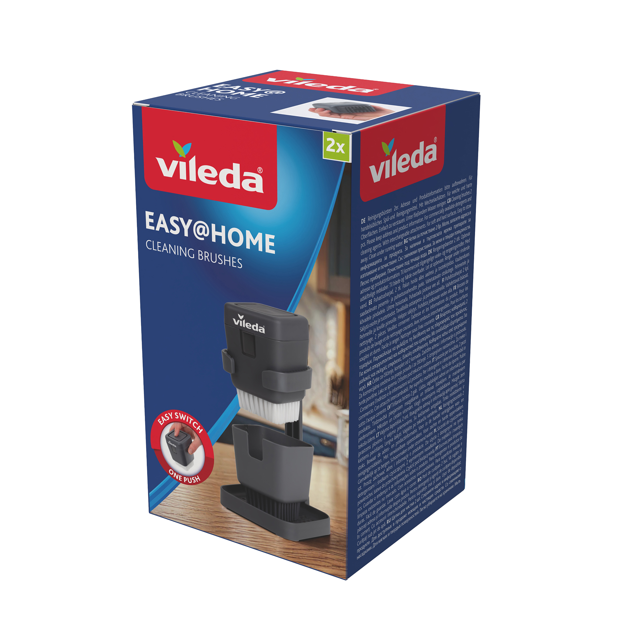 Sada 2 kartáčů na mytí nádobí se stojanem Easy Home VILEDA