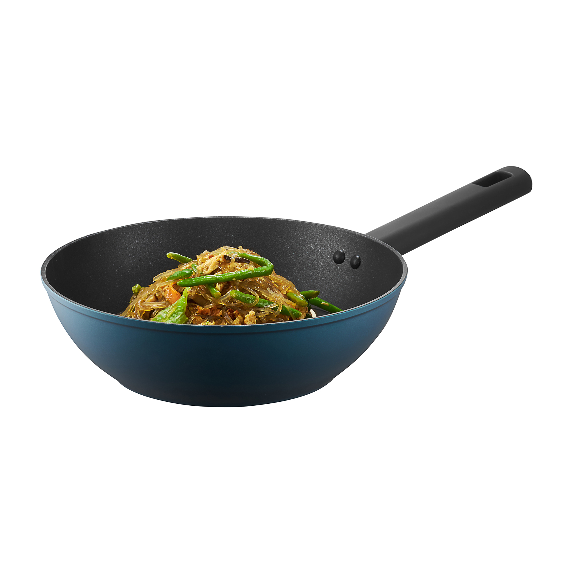 Wok pfanne mit Antihaftbeschichtung Qualum Basic Azzarro 26 cm AMBITION