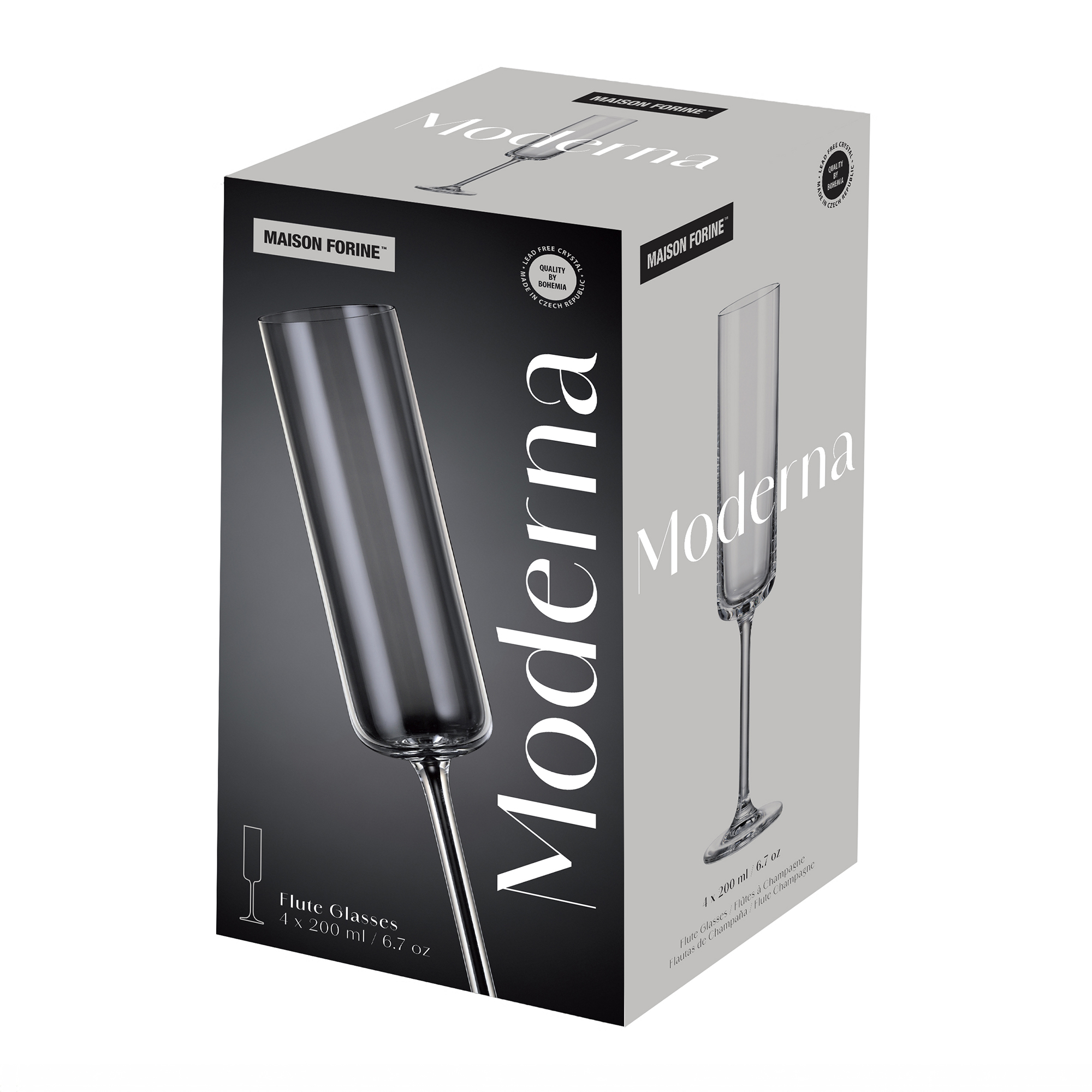 Set of champagne glasses Moderna 4-piece 200 ml MAISON FORINE