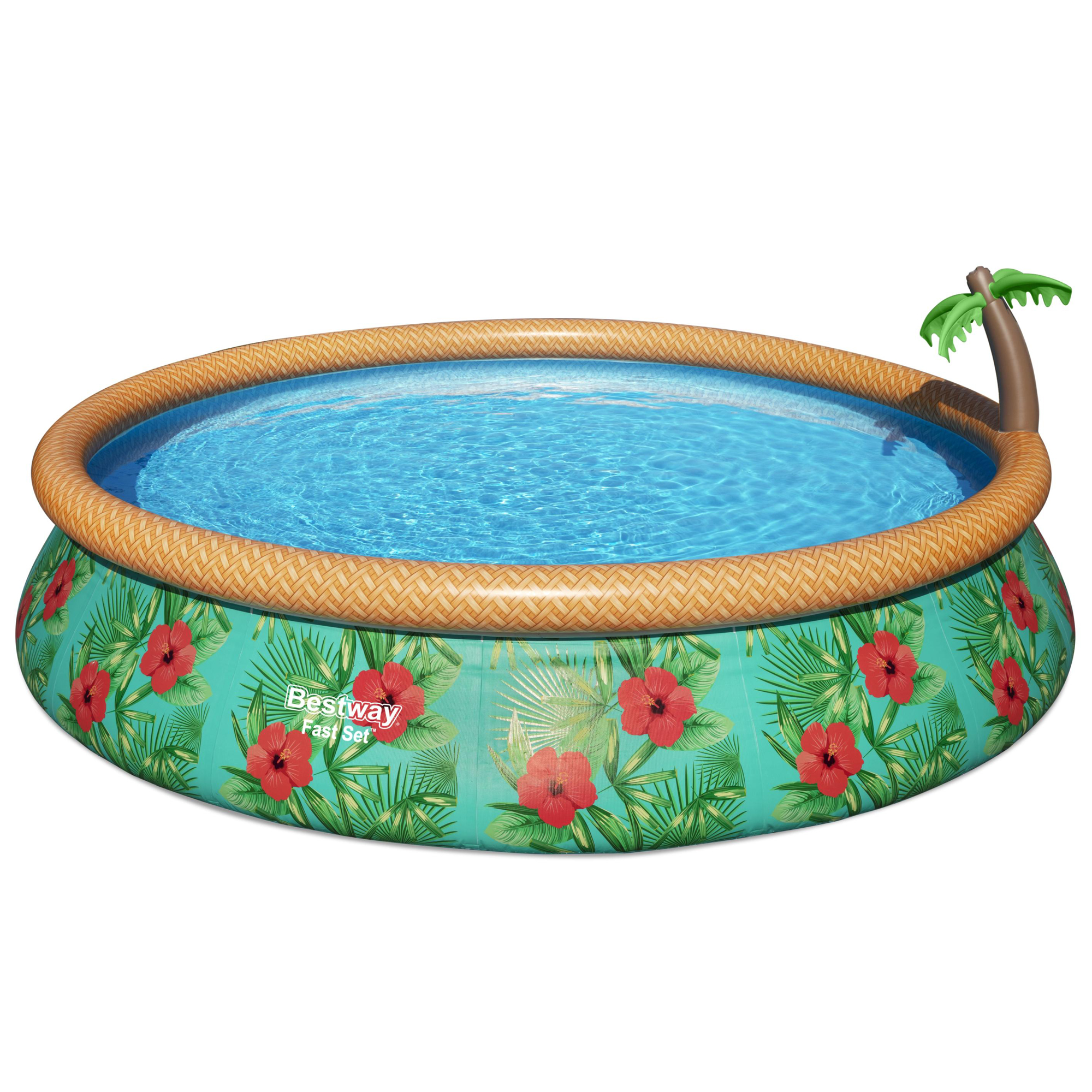Bestway Fast Set Aufblasbares Pool-Set Paradise Palms 457x84 cm 9677 l mit Filterpumpe  BESTWAY 