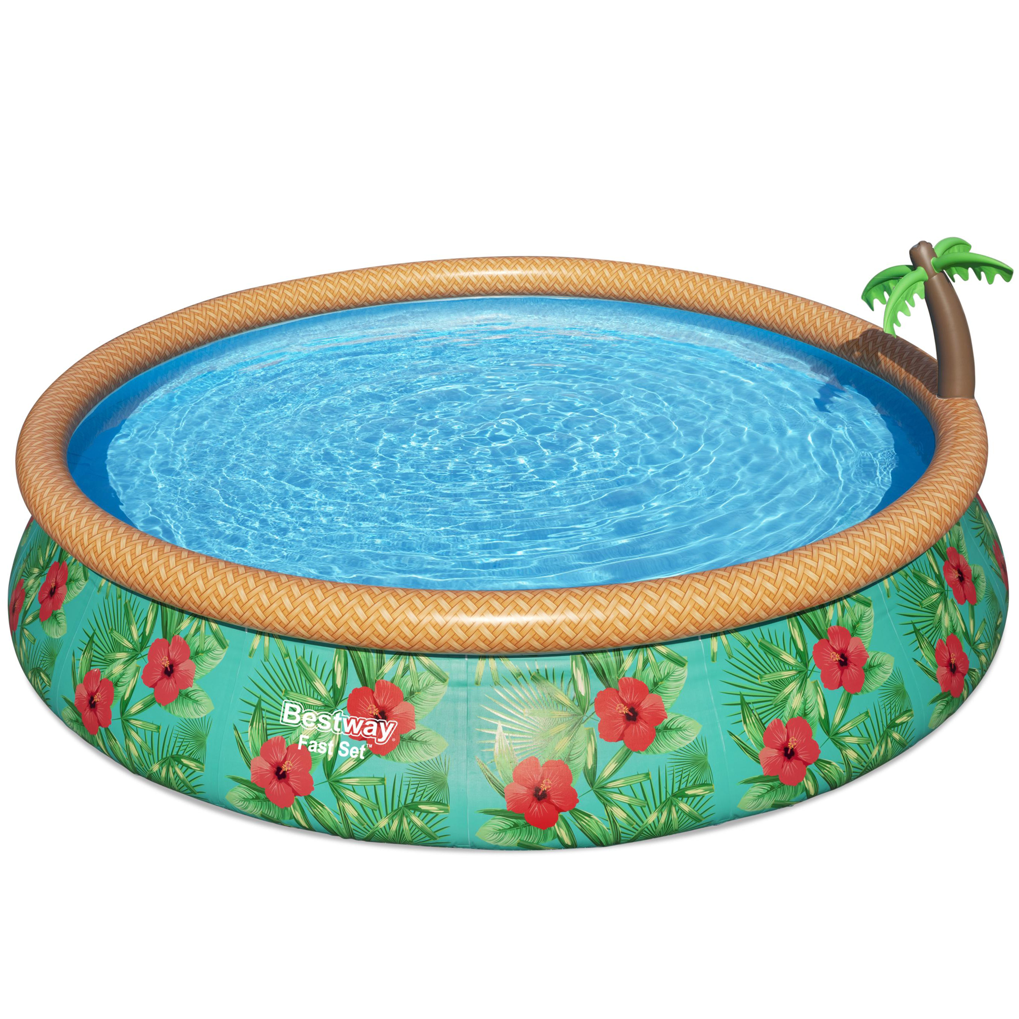 Bestway Fast Set Aufblasbares Pool-Set Paradise Palms 457x84 cm 9677 l mit Filterpumpe  BESTWAY 