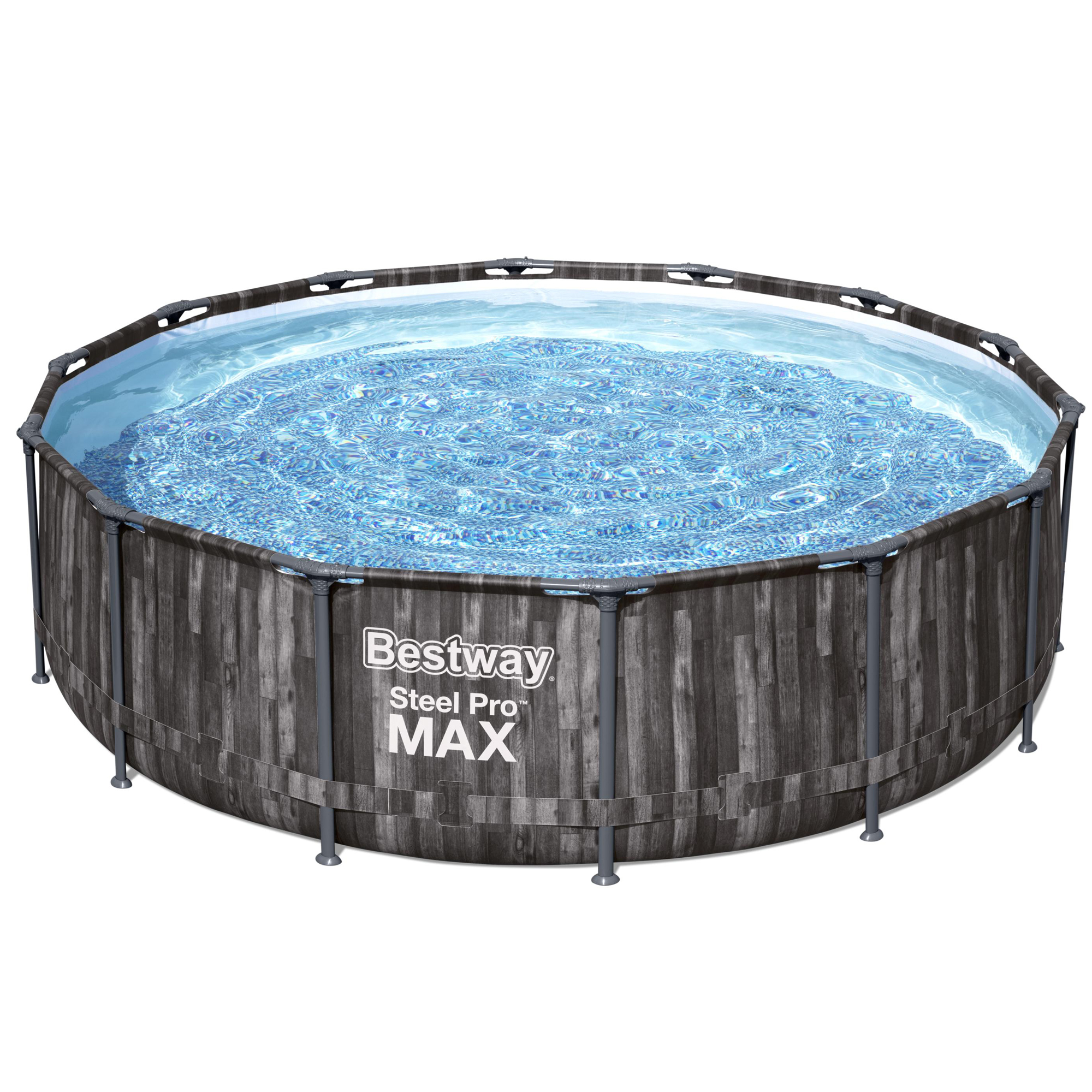 Aufstellpool mit Gestell Steel Pro Max 427 x 107 x 13030 l grau BESTWAY
